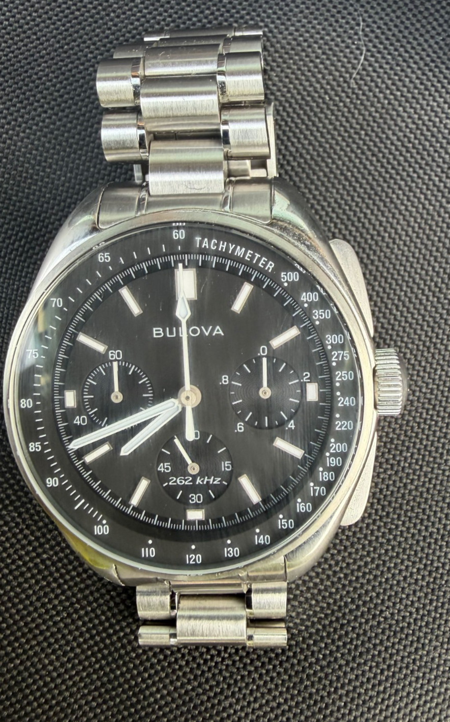 Bulova Lunar Pilot Chronograph 43mm Men’s Watch Full Set + Islander Bracelet