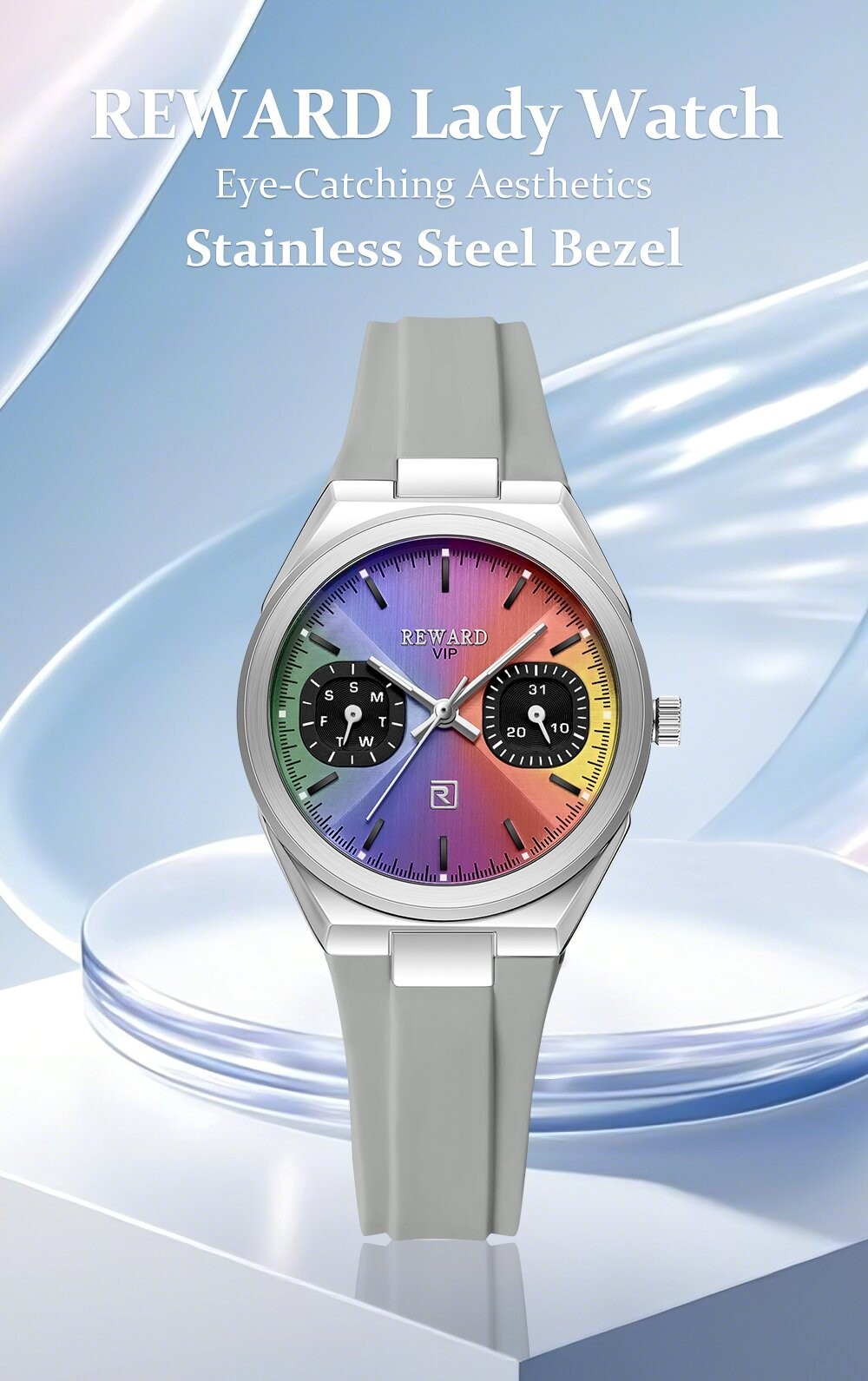 REWARD Women’s Week/Day Luminous Multifunction Calendar Couple Quartz Watch Gift