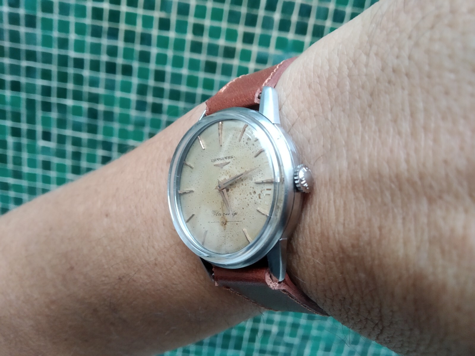 LONGINES FLAGSHIP 30L REF 102 ALL ORIGINAL CASE SCREWBACK SHIP ENGRAVED SS BACK