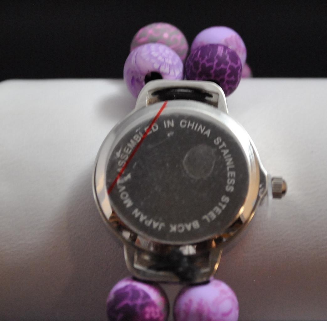 Jilzarah Lilac Round Watch Polymer Clay Beads Handcrafted Artisan Jewelry Y1