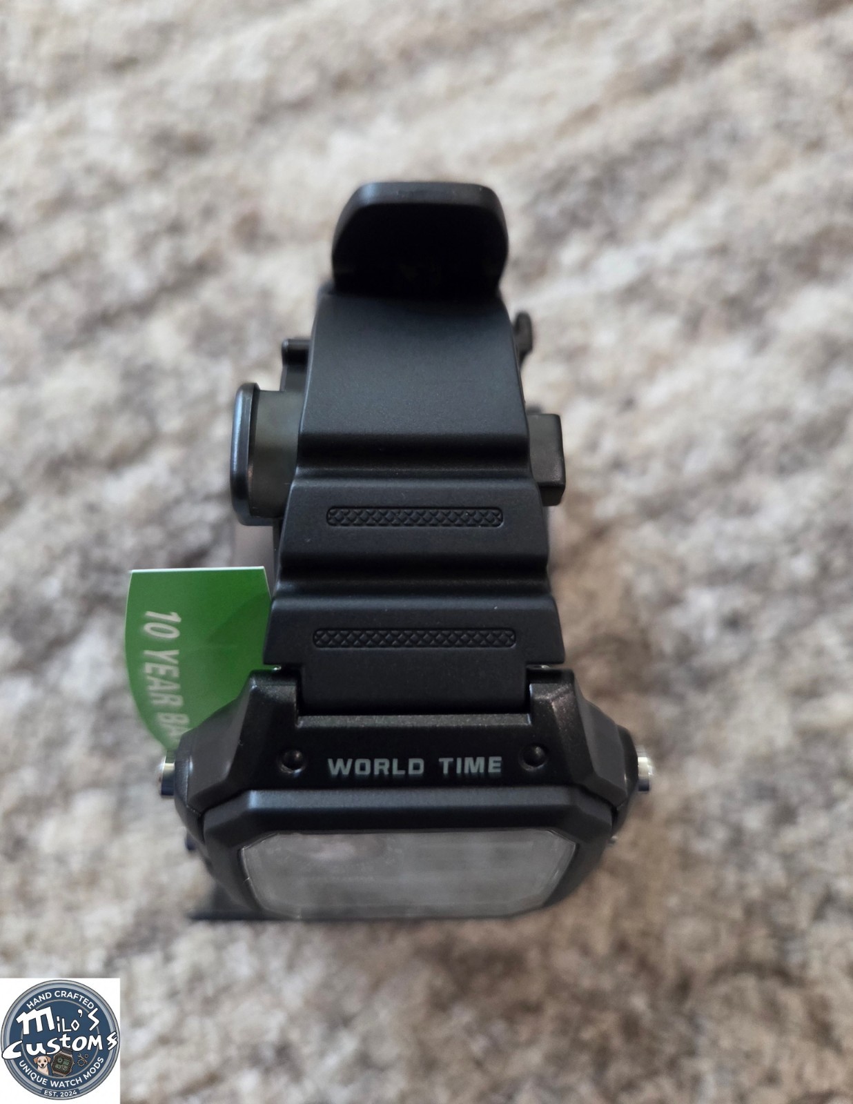 Casio World Time Digital Watch Black Resin 10 Year Battery WR100M Box Manual