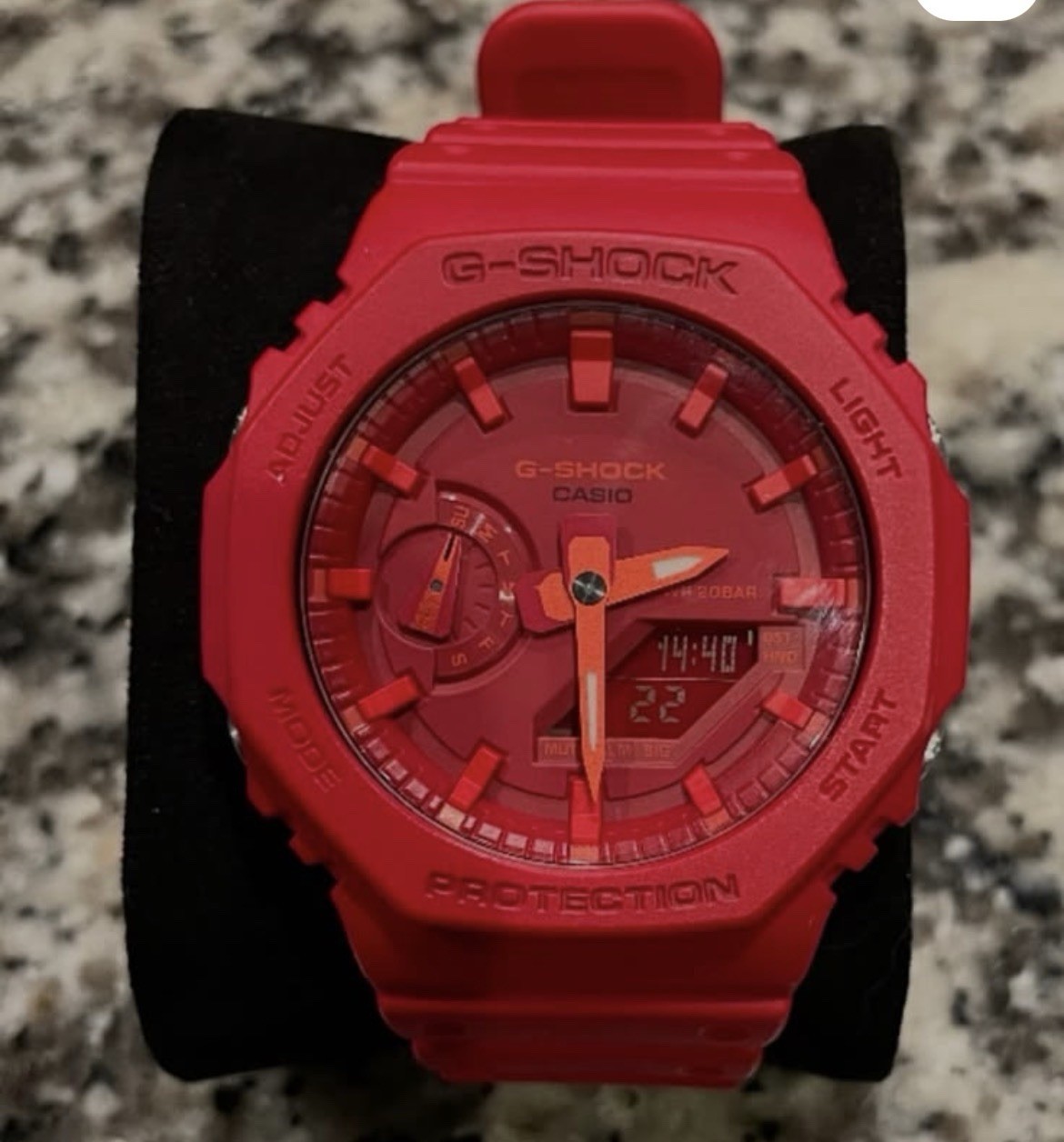 G-SHOCK Red Resin Analog-Digital Quartz Wristwatch 200m Alarm Date