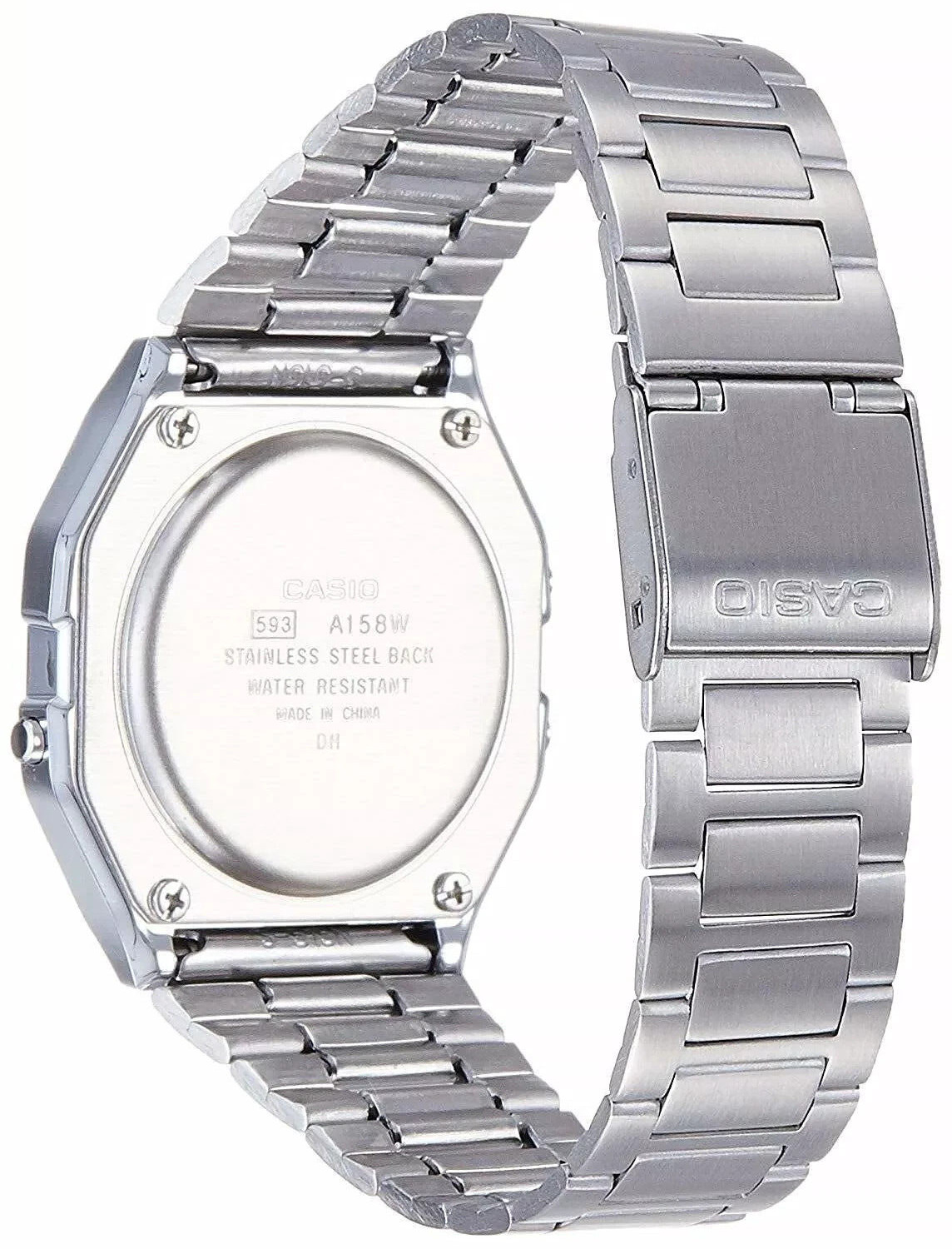 Casio A158WA-1, 7 Year Battery Classic Chronograph Watch, Alarm, Date, NEW