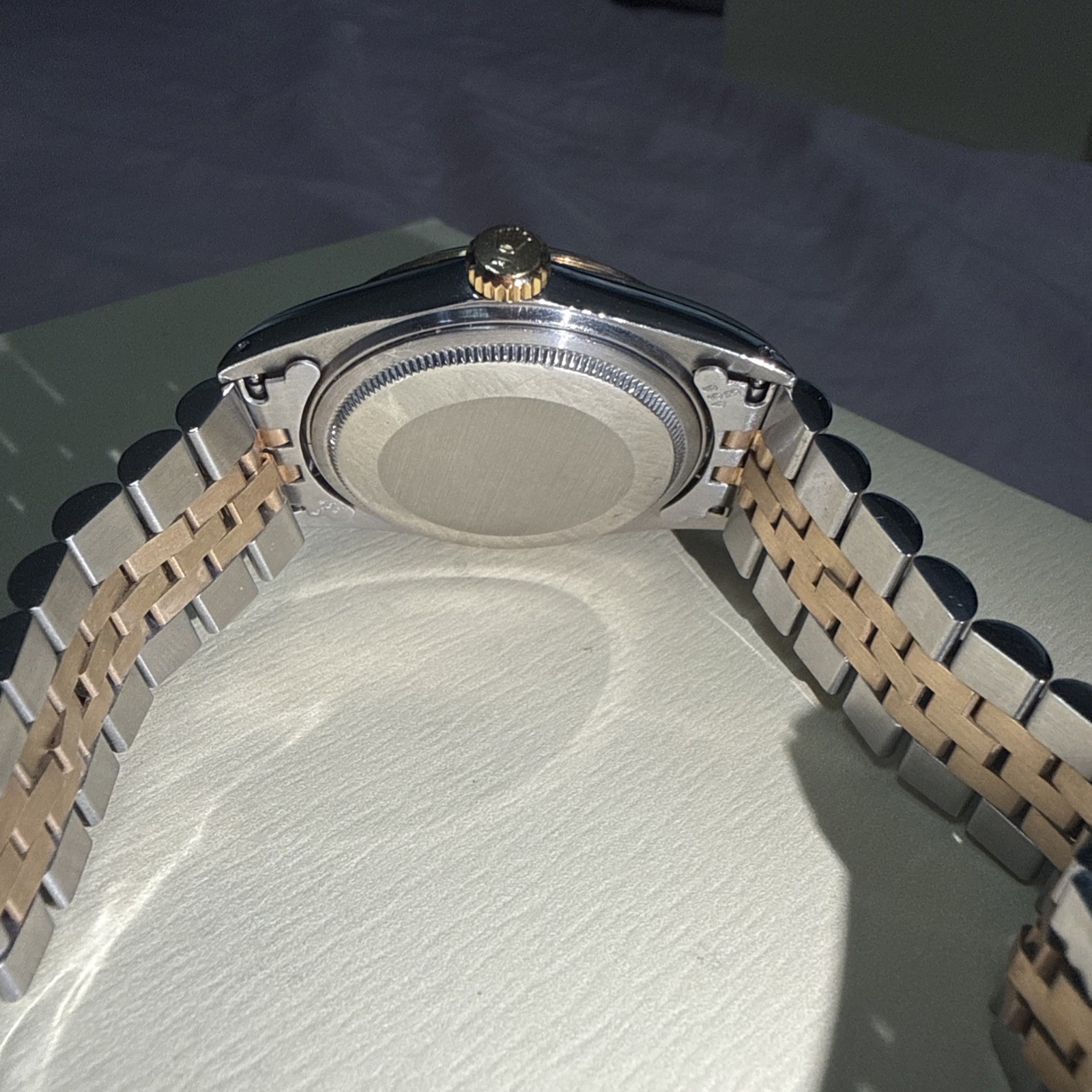 Rolex Datejust 36mm Yellow Gold Fluted Green Diamond Dial Jubilee Watch
