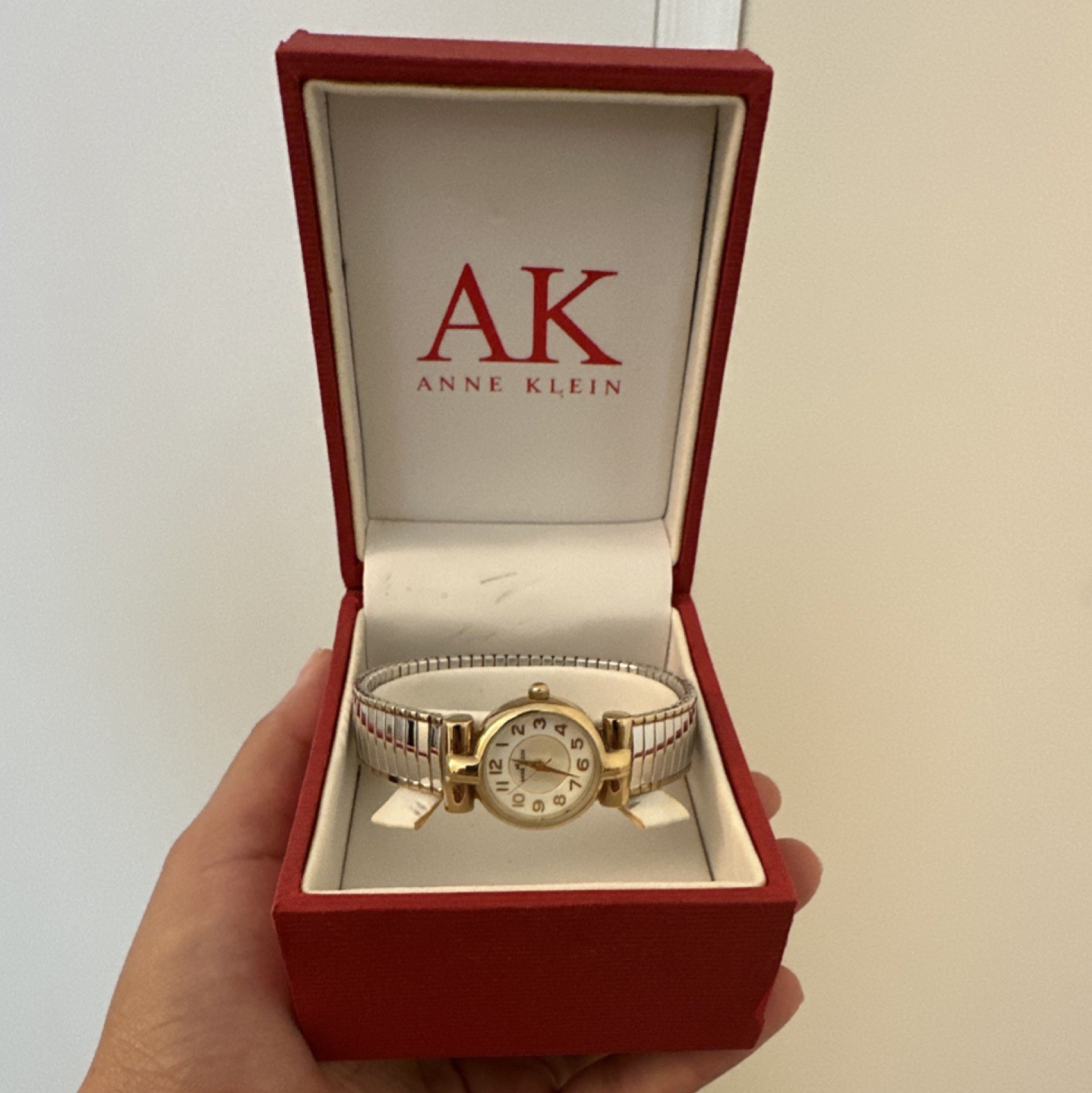 Anne Klein II Women’s Vintage Quartz Watch White Dial Two-Tone Band 23mm w/ Box