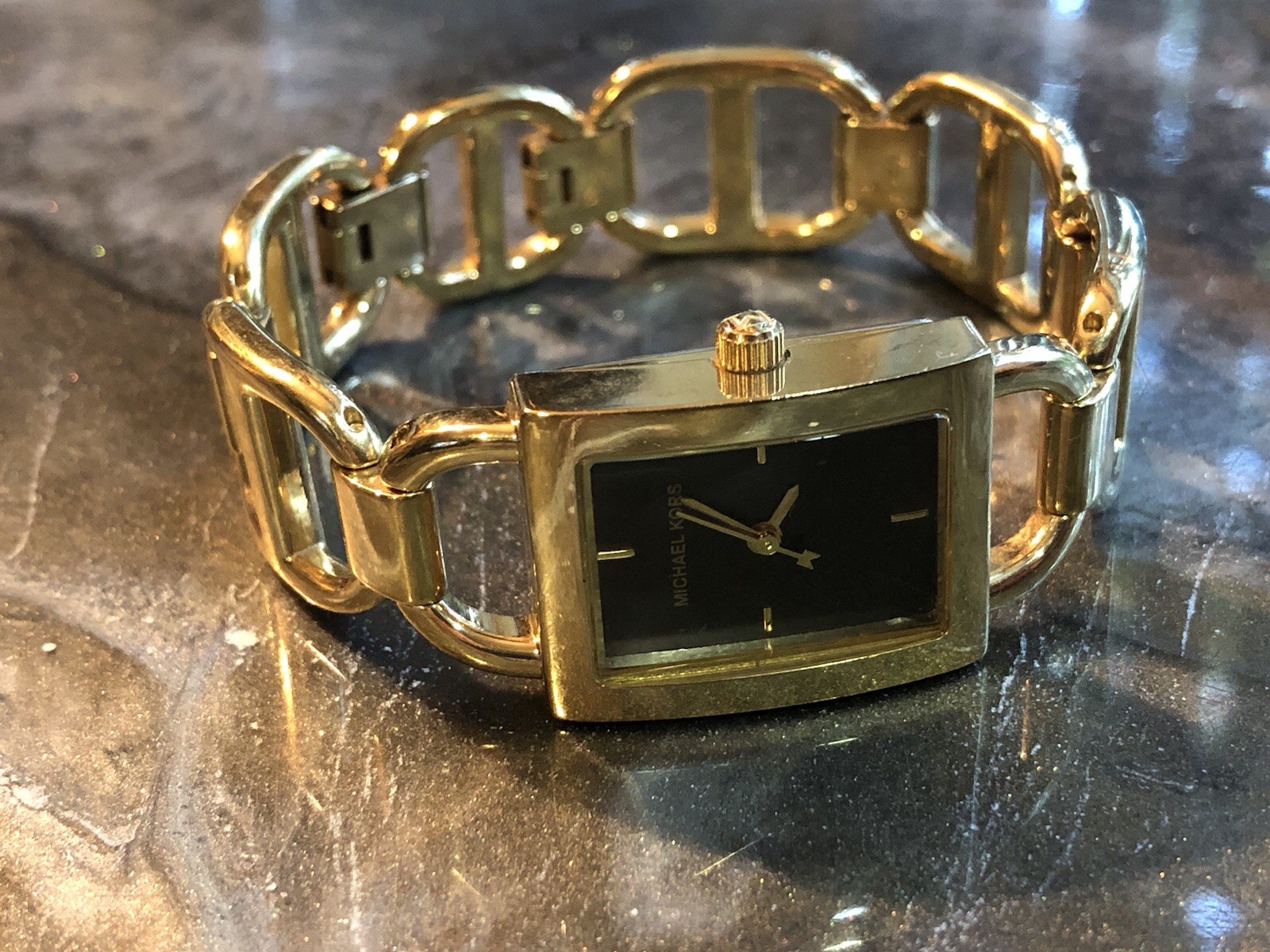 ✨🌟🛍️ RETIRED & RARE Early MICHAEL KORS Gold Link DESIGNER WATCH Bracelet ✨