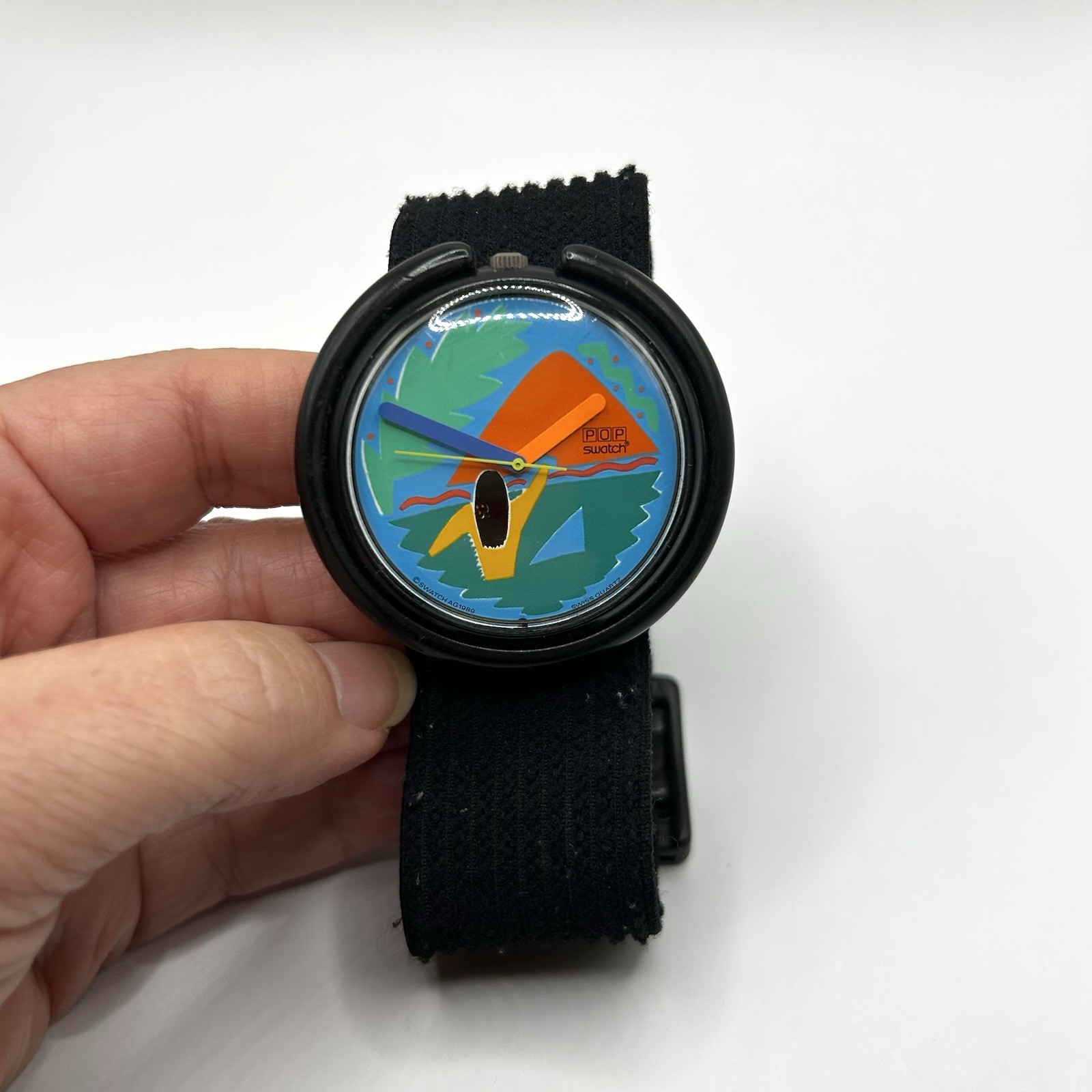 Vintage Pop Swatch Watch Aloha 1989 Green Orange Blue Yellow Polynesia PWBB141
