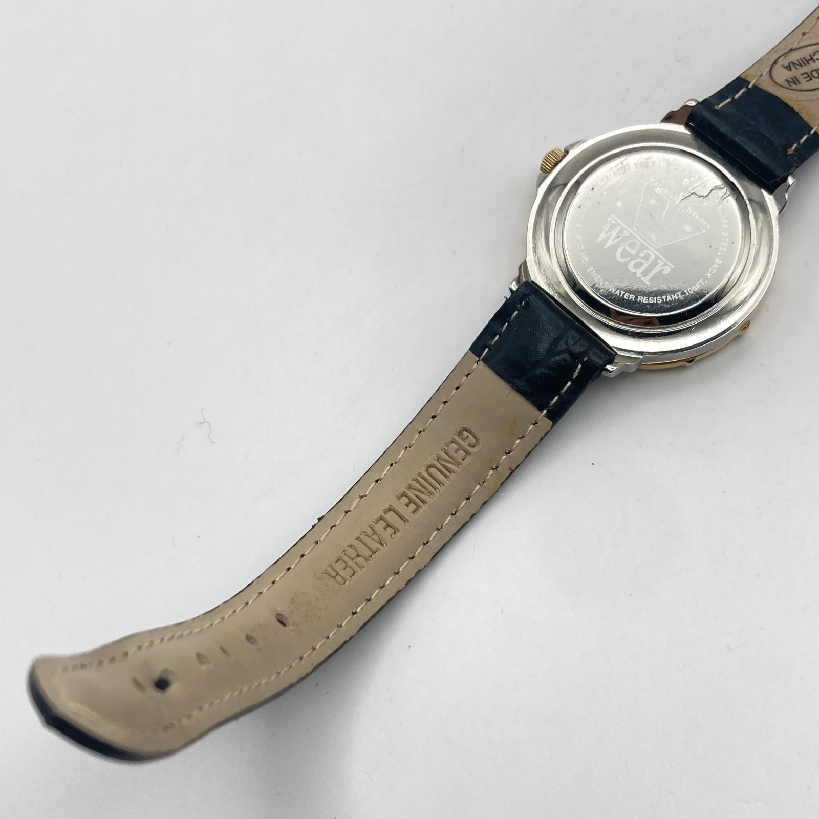 Vtg Armitron Womens Watch Gold Silver Tone Rotating Bezel New Battery SMALL 7.5″