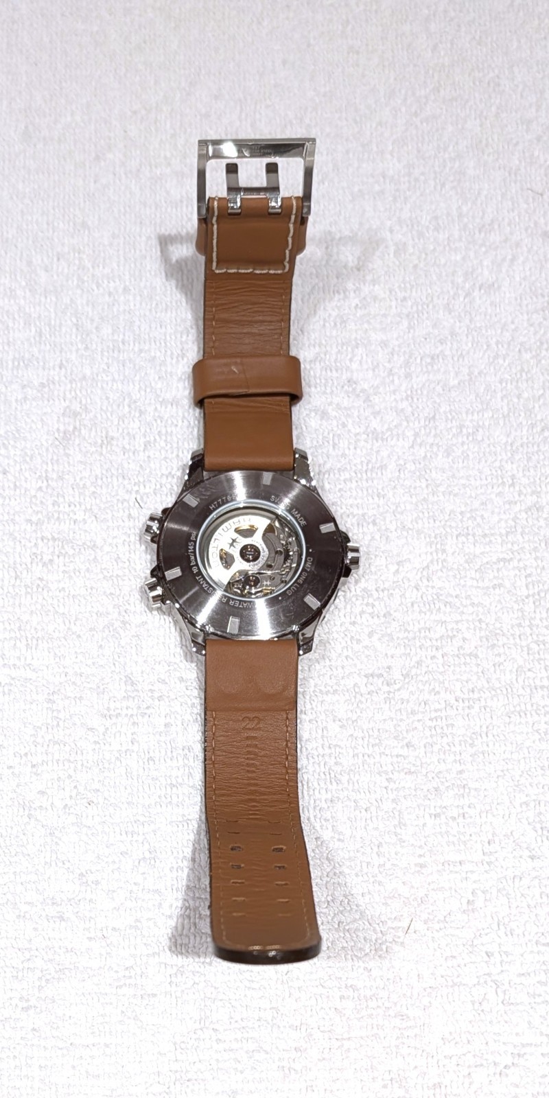 Hamilton Khaki Aviation X-Wind Auto Blue Dial Leather Band Men Watch H77765541
