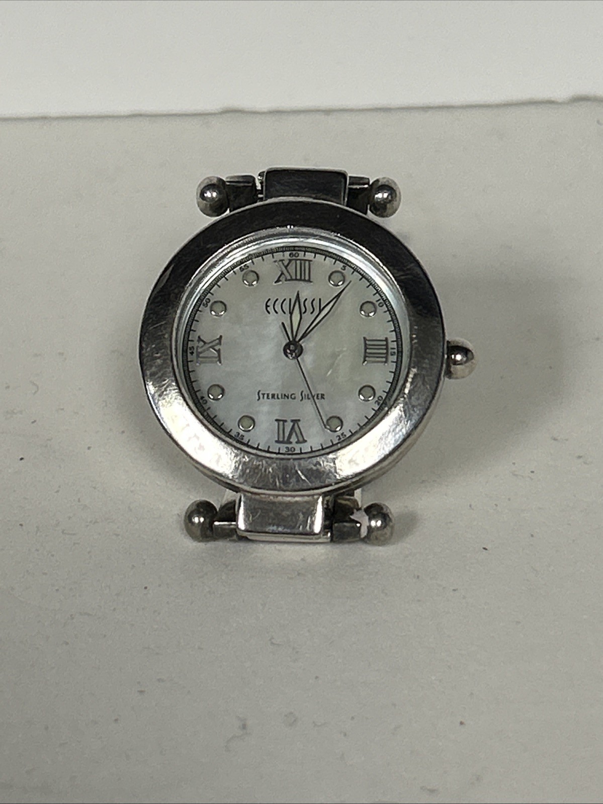 Solid 925 Ecclissi Sterling SilverWatchMother Of Pearl Dial Need Battery As Is
