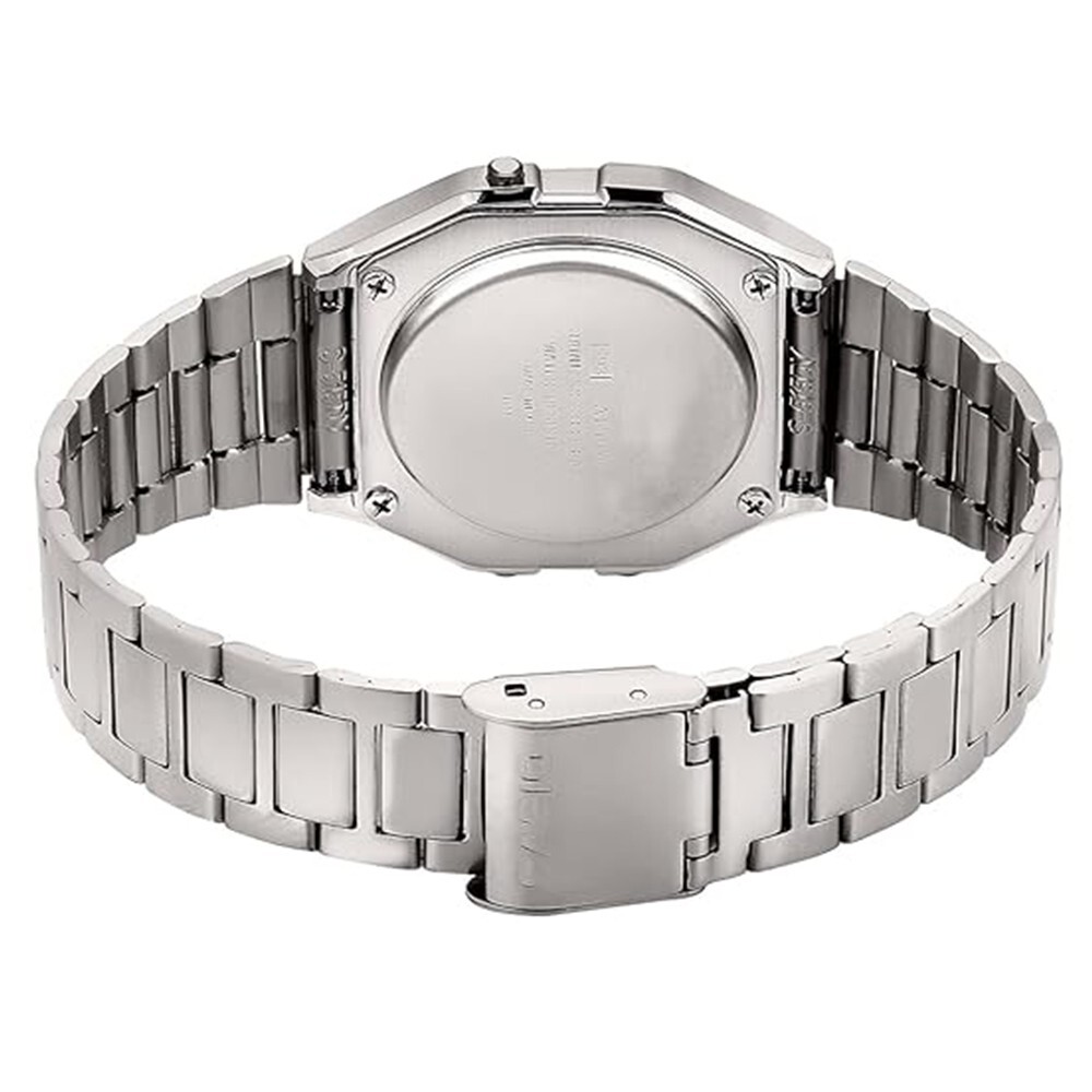 Casio Vintage A158WA-1DF Black Digital Dial Silver Stainless Steel Band D011 F S