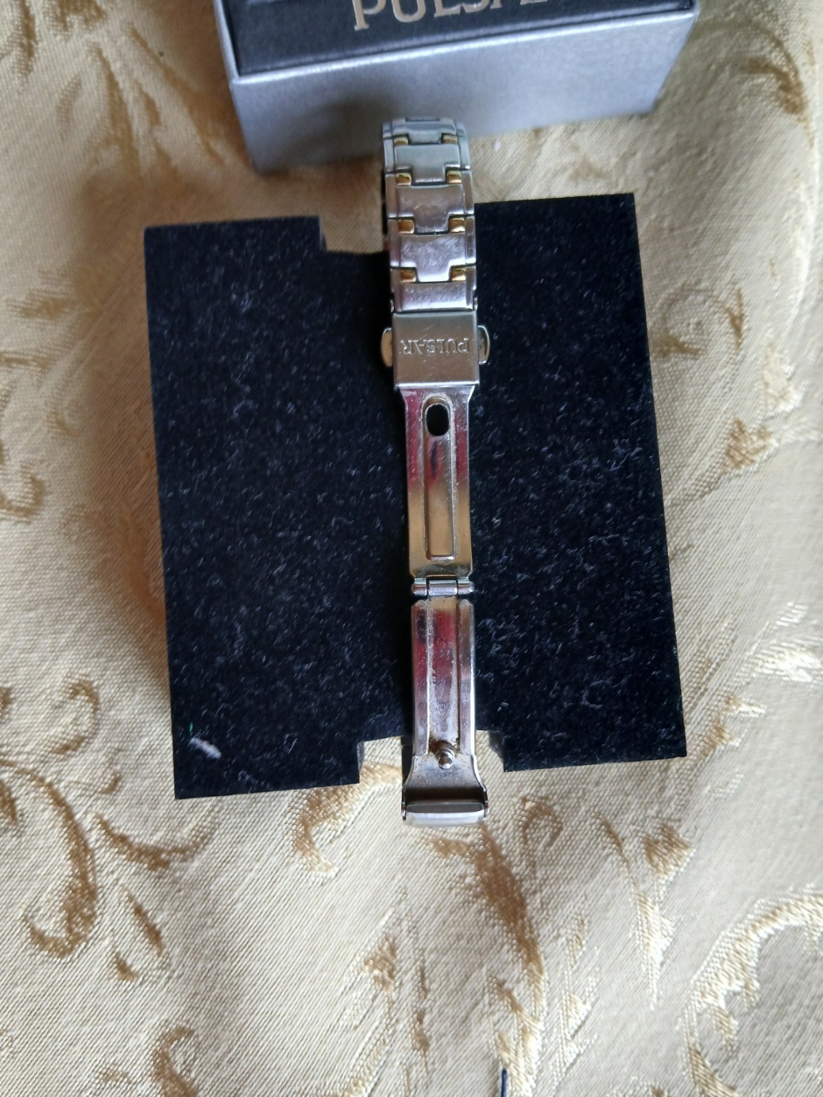 Pulsar Two Toned Square Face Analog Bracelet Band / New Battery Original Box