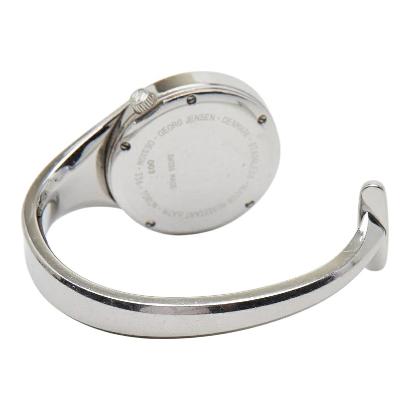 [B1R] Georg Jensen Quartz Silver Dial Stainless Steel Ladies Watch [x2s]