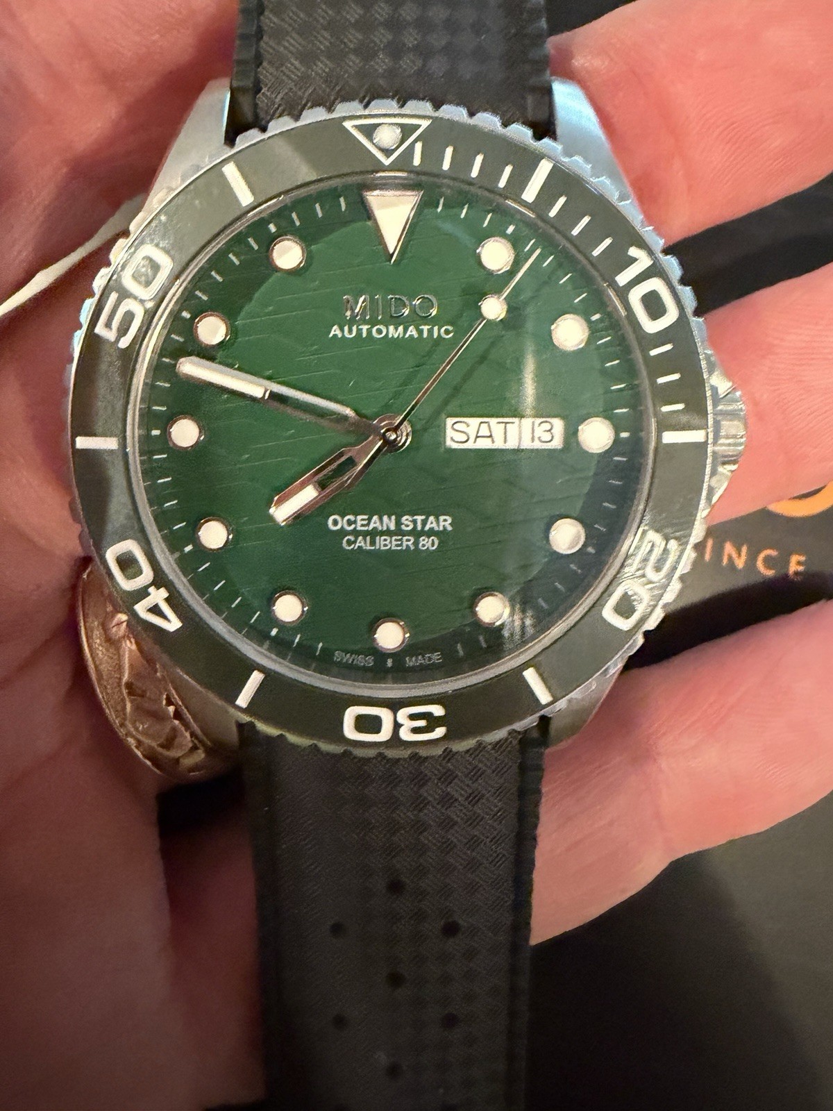 MIDO Ocean Star Caliber 80 42mm Green Wave Dial Box Papers +Bracelet