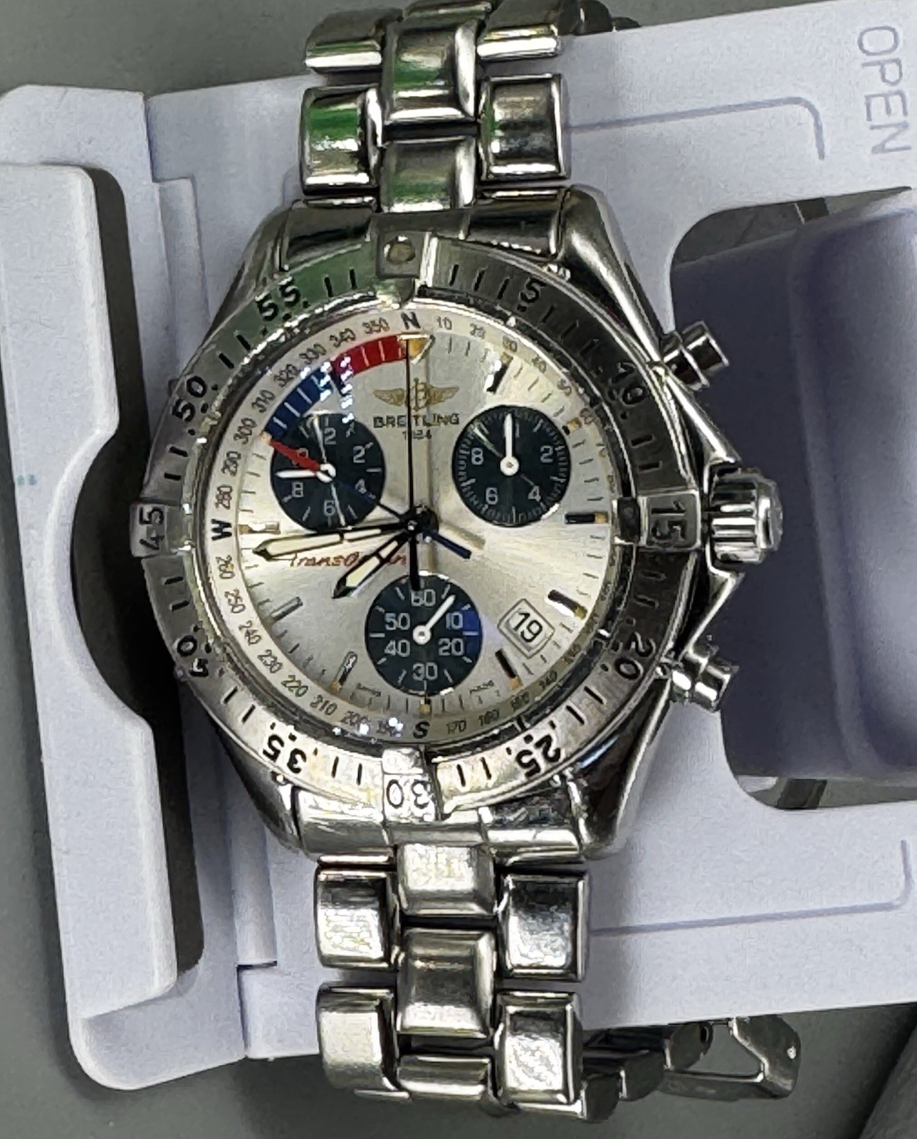 Breitling- Celebrity Chris Janson owned-41mm Men’s Transocean Chronograph-A53340