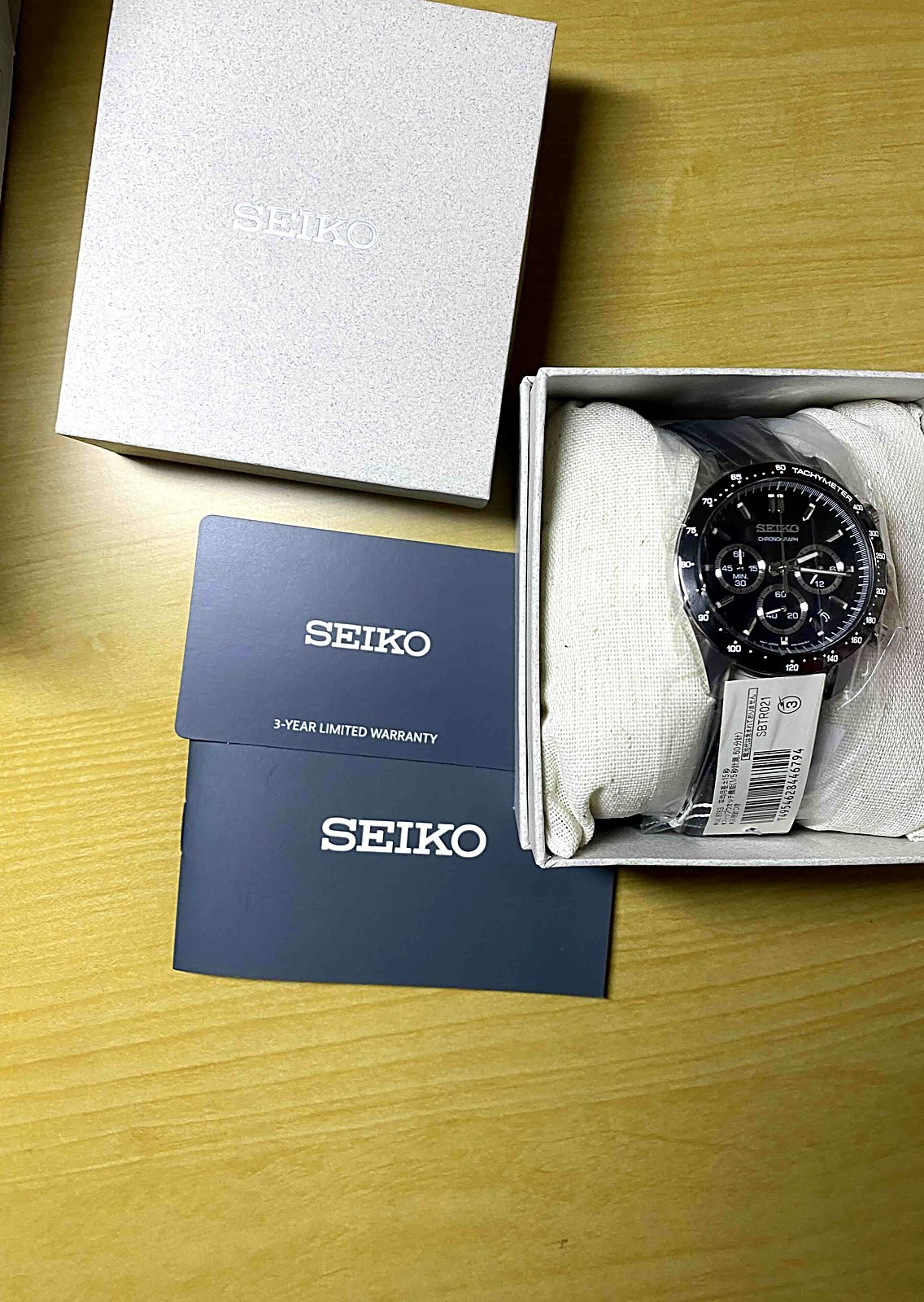 SEIKO Spirit SBTR021 Chronograph Quartz Men’s Watch Black Leather Japan