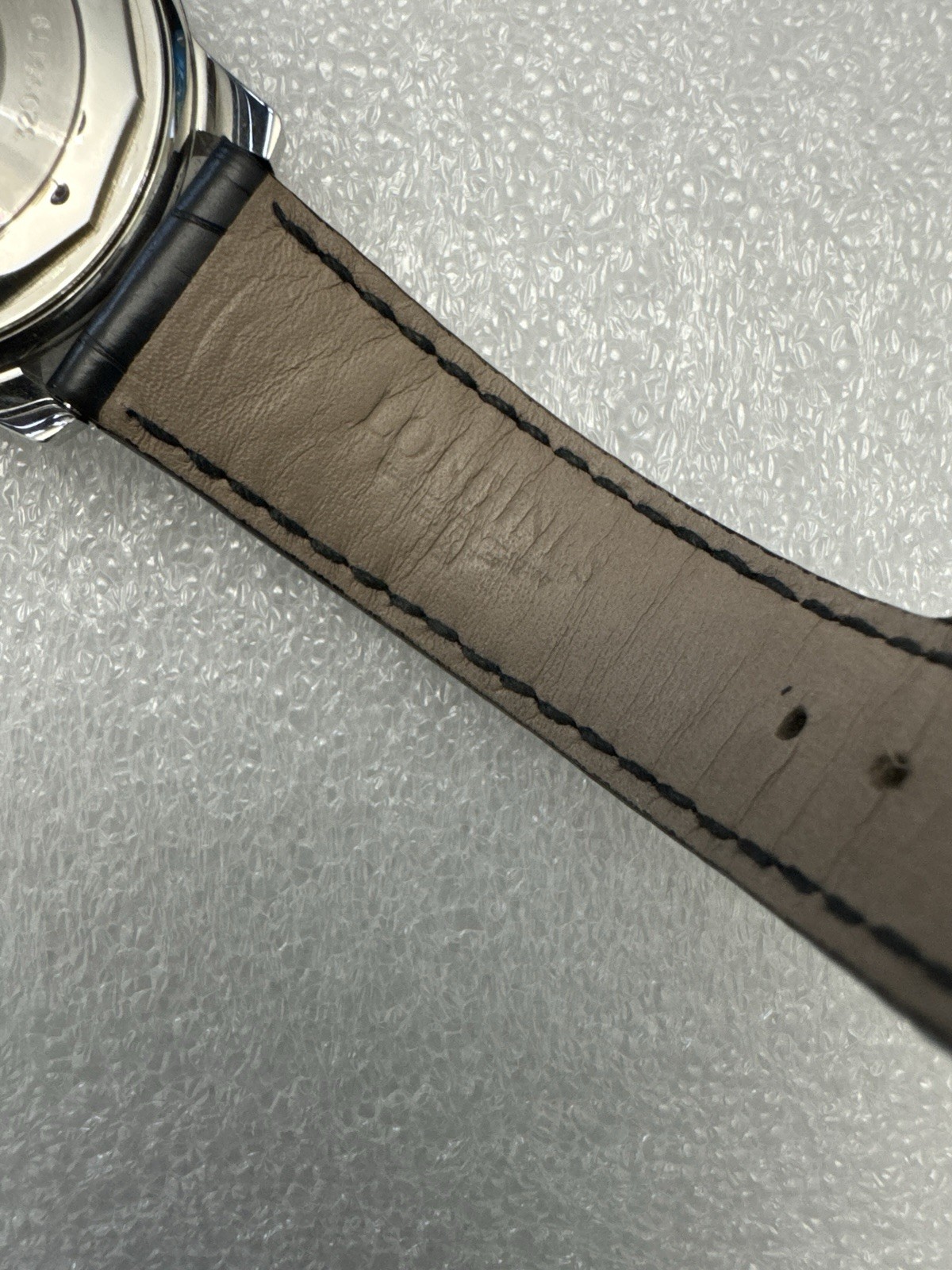 Longines Conquest Automatic Black Dial Date Alligator Leather Strap Watch
