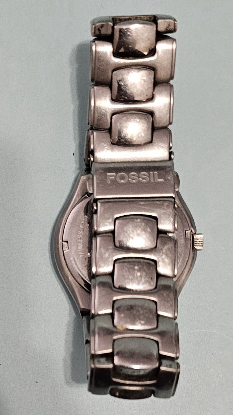 FOSSIL ARKITEKT Men’s Watch FS -2903 All SS 50 Meter Tested Works New Battery