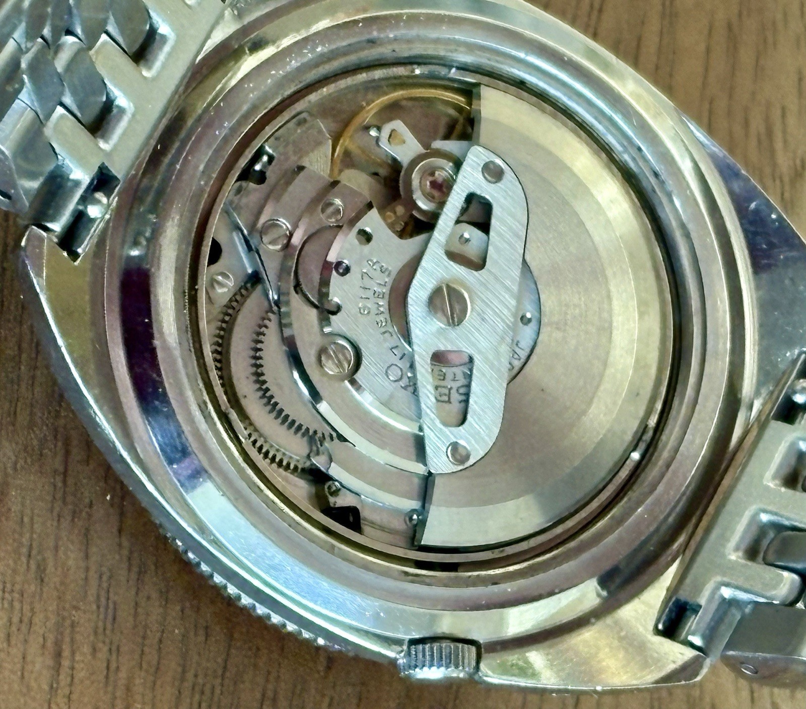 Vintage Seiko 6117-8000 Navigator Timer GMT Automatic 1970 Black Dial Watch Runs