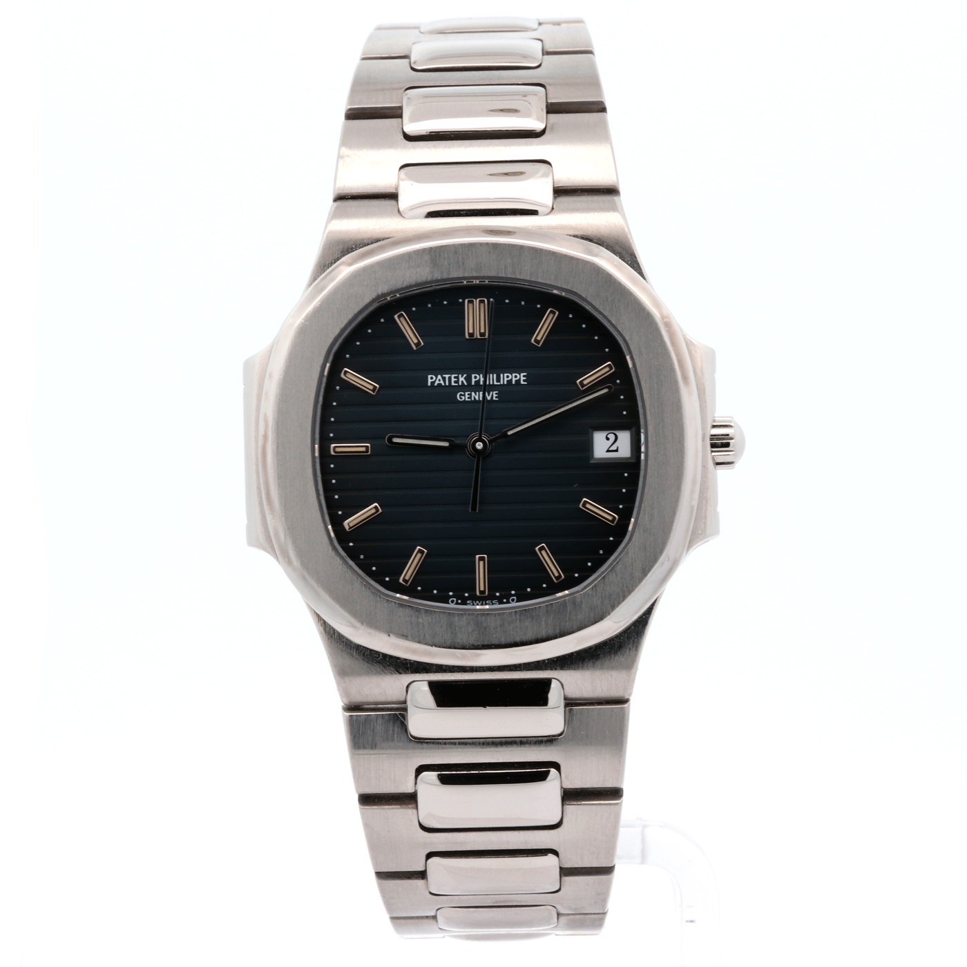 PATEK PHILIPPE NAUTILUS STEEL QUARTZ WATCH BLUE DIAL 3900/1A SERVICE PAPERS