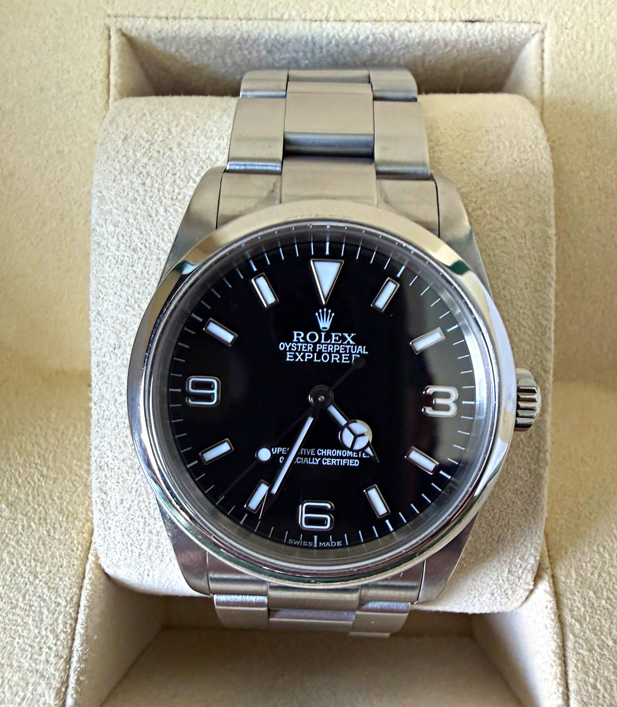 Rolex Explorer 36mm Black 3 6 9 Dial 2001 with box (not original) Ref. 114270