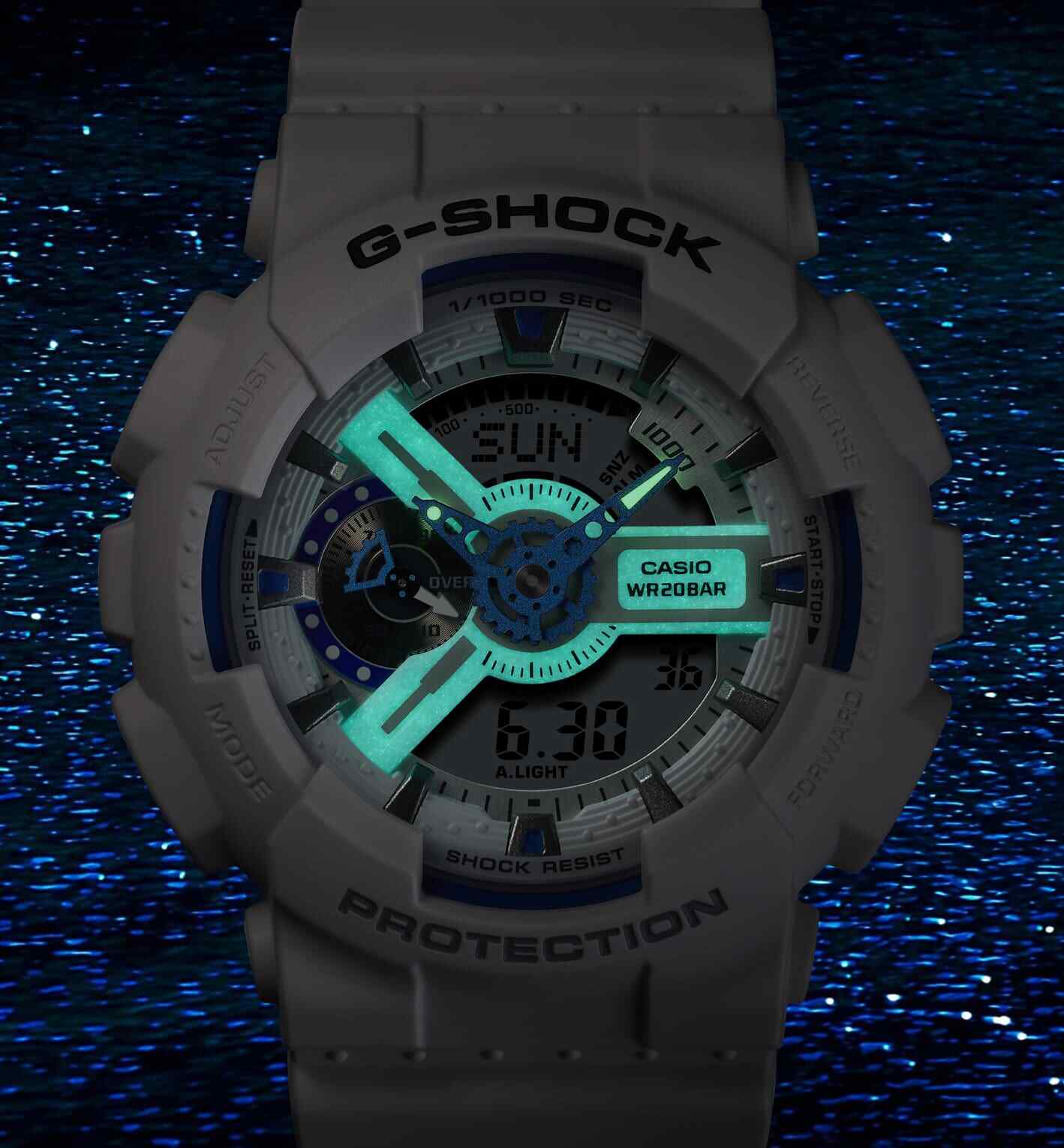 CASIO G-SHOCK GA-110HDS-7AJF HIDDEN GLOW Analog Digital Watch White 51.2mm