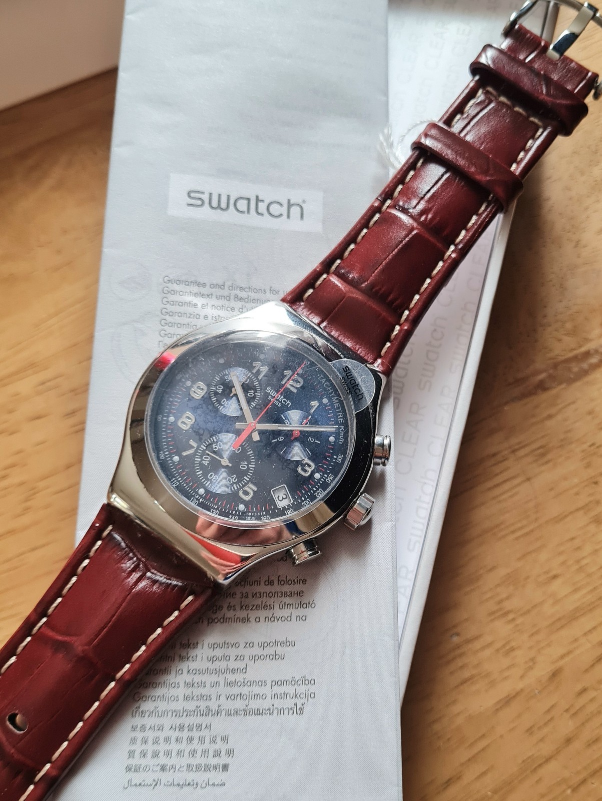 Swatch Irony Chrono Chronograph Secret Operation YVS452 Watch Box Papers MINT