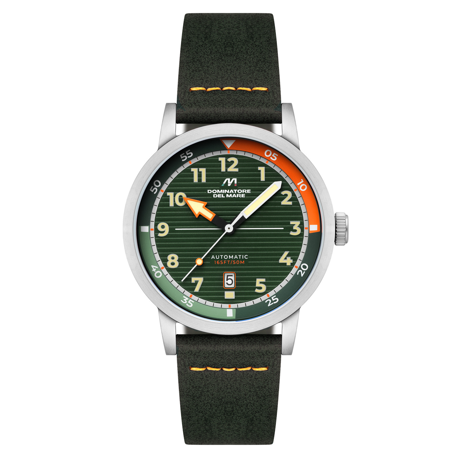 Camogli Automatic Green / Green Leather | Green Dial Wristwatch DD-8025-03