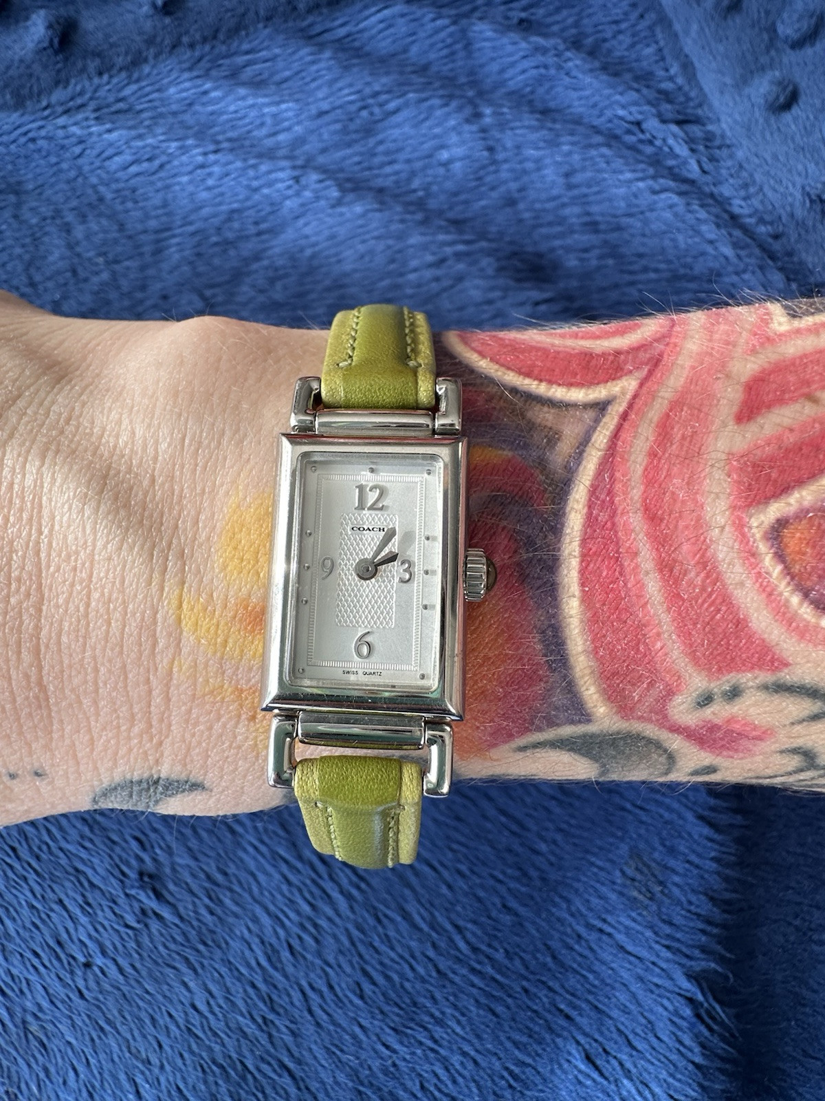 Vtg Women’s Coach Olive Green Women’s Watch, 0820, 8.5in Long