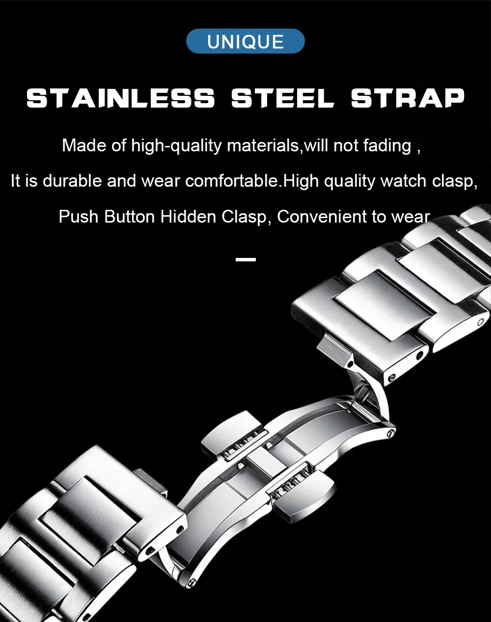 POEDAGAR Luxury Business Men’s Quartz Watch 3Bar Square Luminous Date Stainless