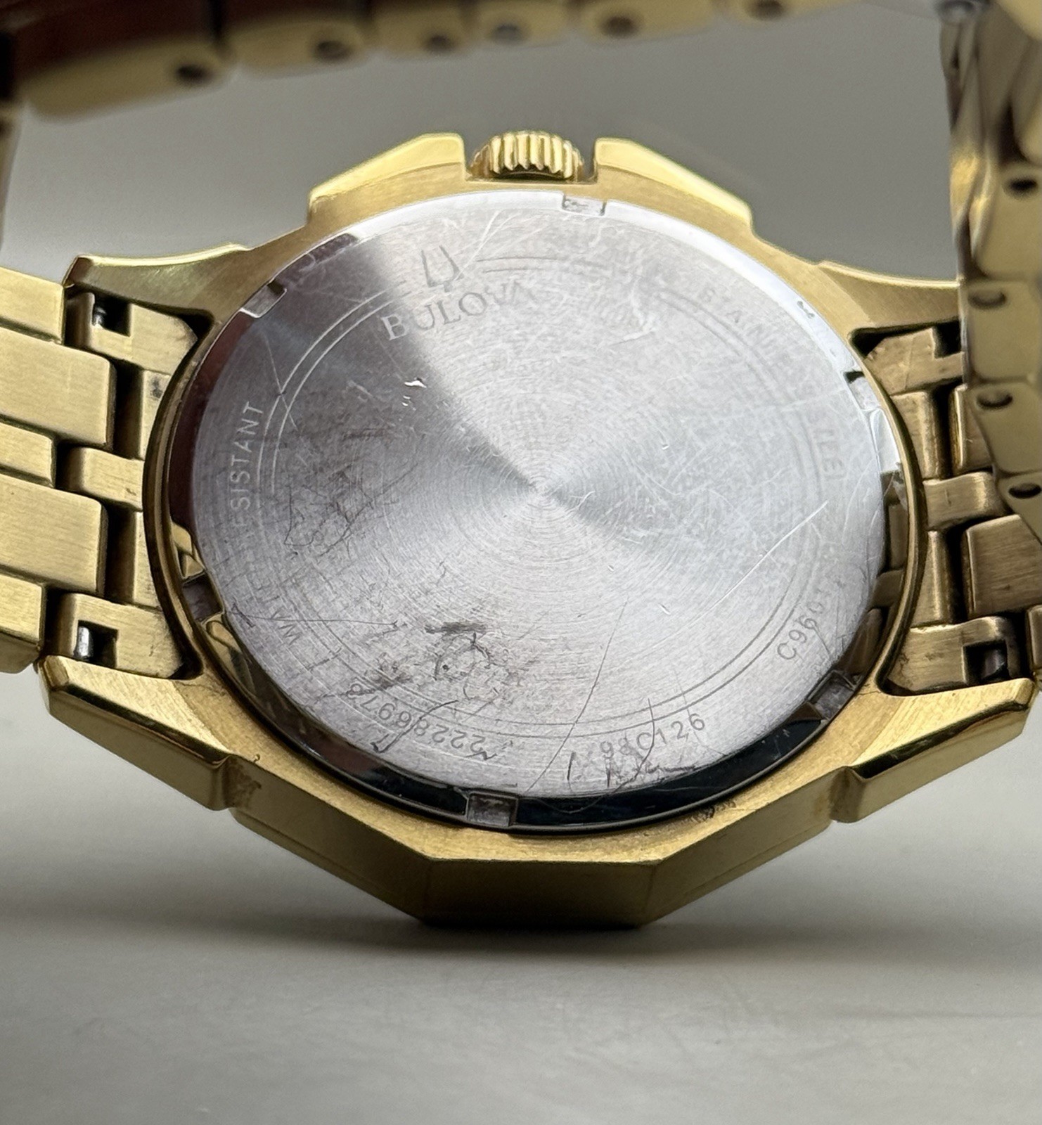 Bulova Octava Gold-Tone Pave Dial Crystal Gent’s Watch 41.5mm 98C126