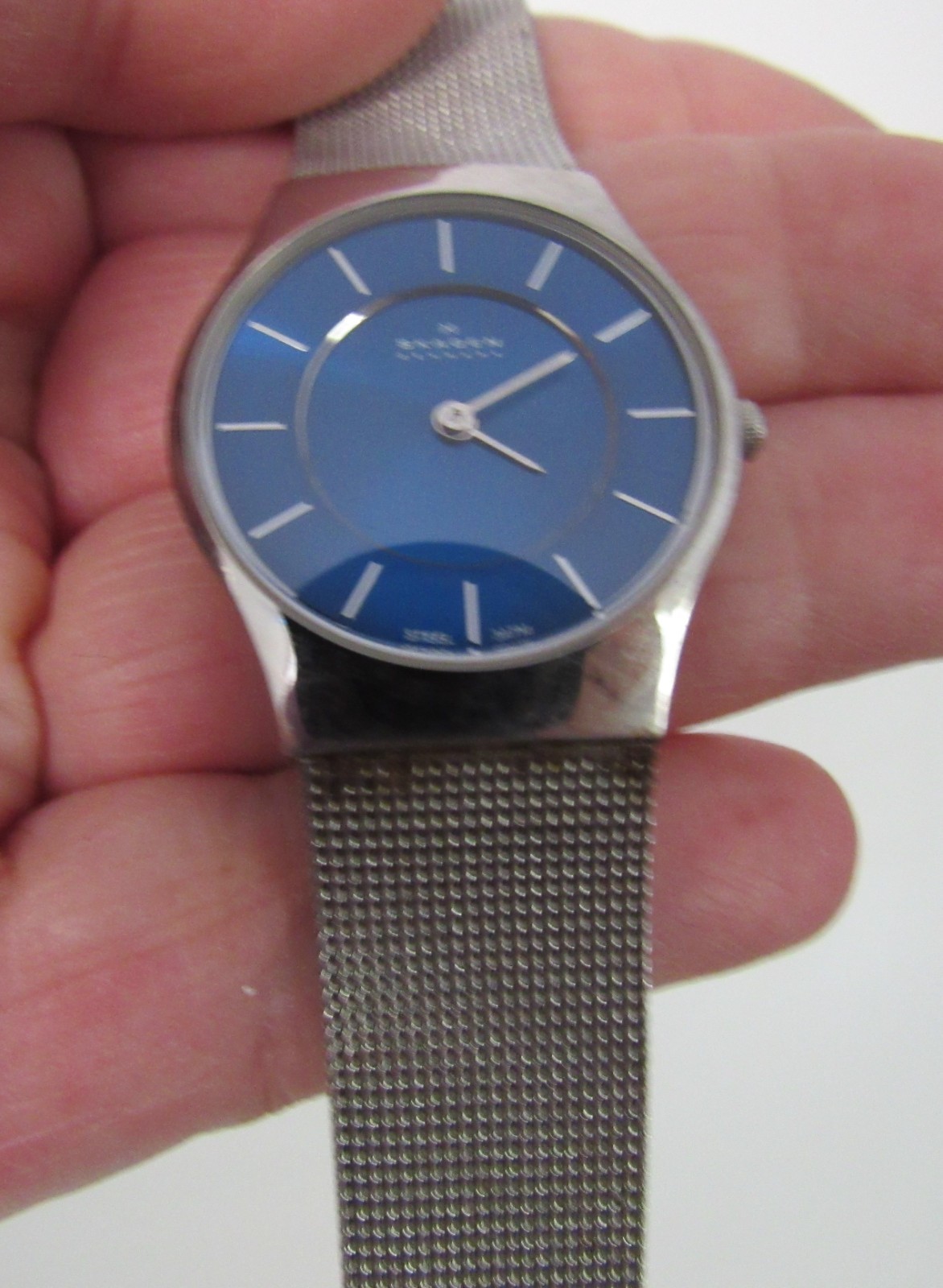 Skagen Denmark Water-Resistant Stainless-Steel Wristwatch Woven Band