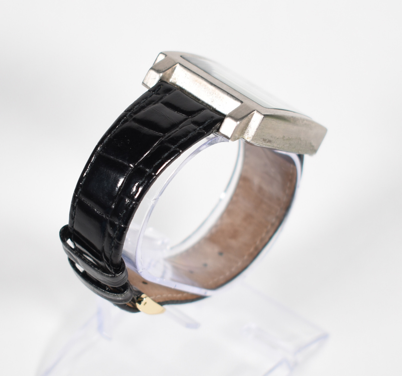 Paolo Gucci Men’s Analog Watch Rectangular Silver Bezel Date 36mm #G044