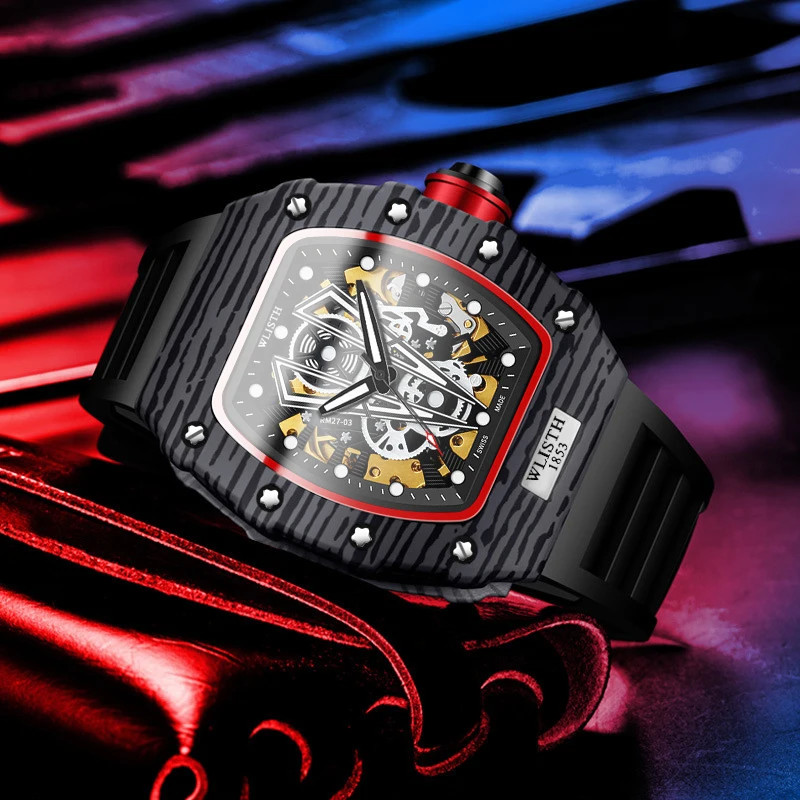 WLISTH Men’s Waterproof Mechanical Watch Luminous Tonneau Shape Automatic