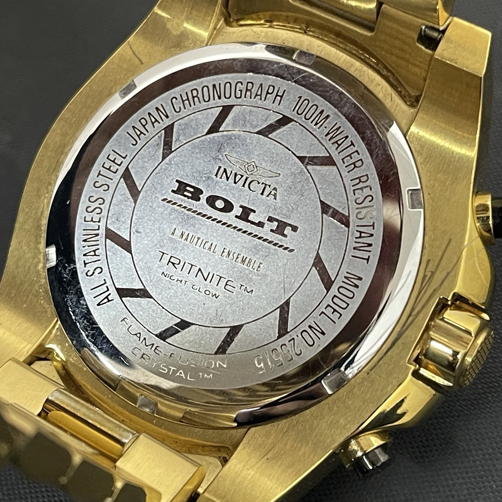 Invicta Men’s 25515 Bolt Quartz Chronograph Gold Dial Watch