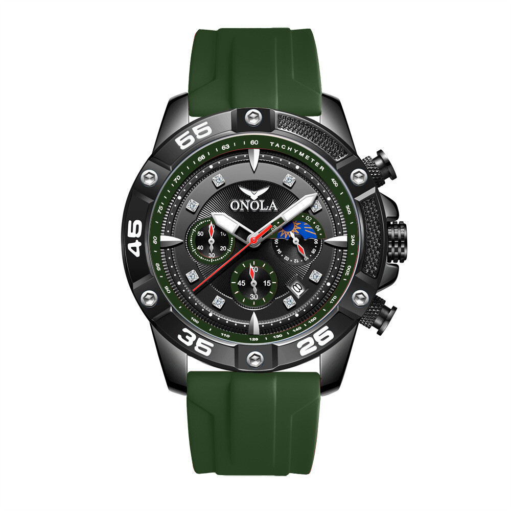 ONOLA Men’s Calendar Multifunction Chronograph Waterproof Luminous Quartz Watch