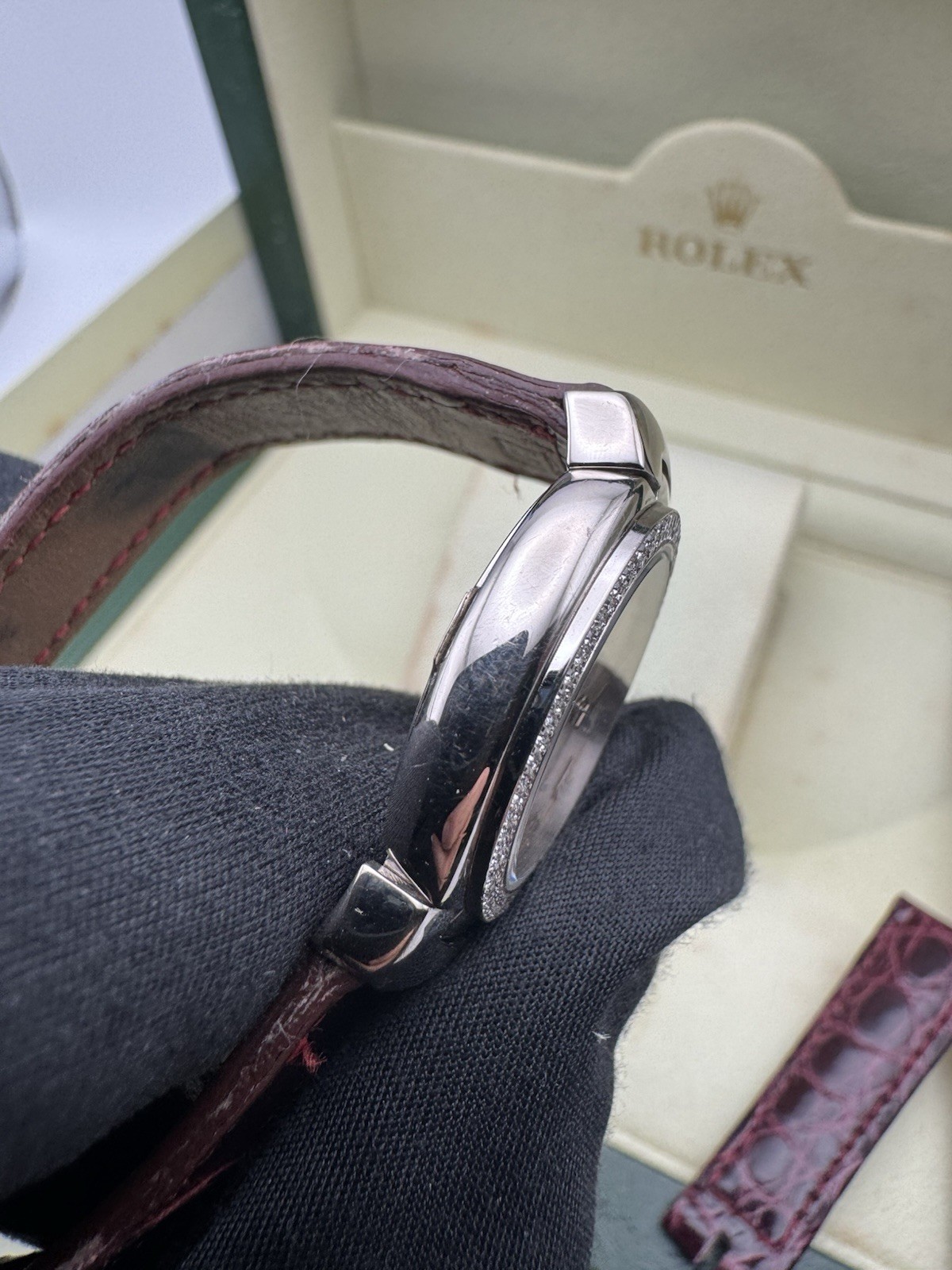 Rolex Cellini Cellissima 6671/9 26mm Pink Dial Diamond Bezel 18k Gold*Box*