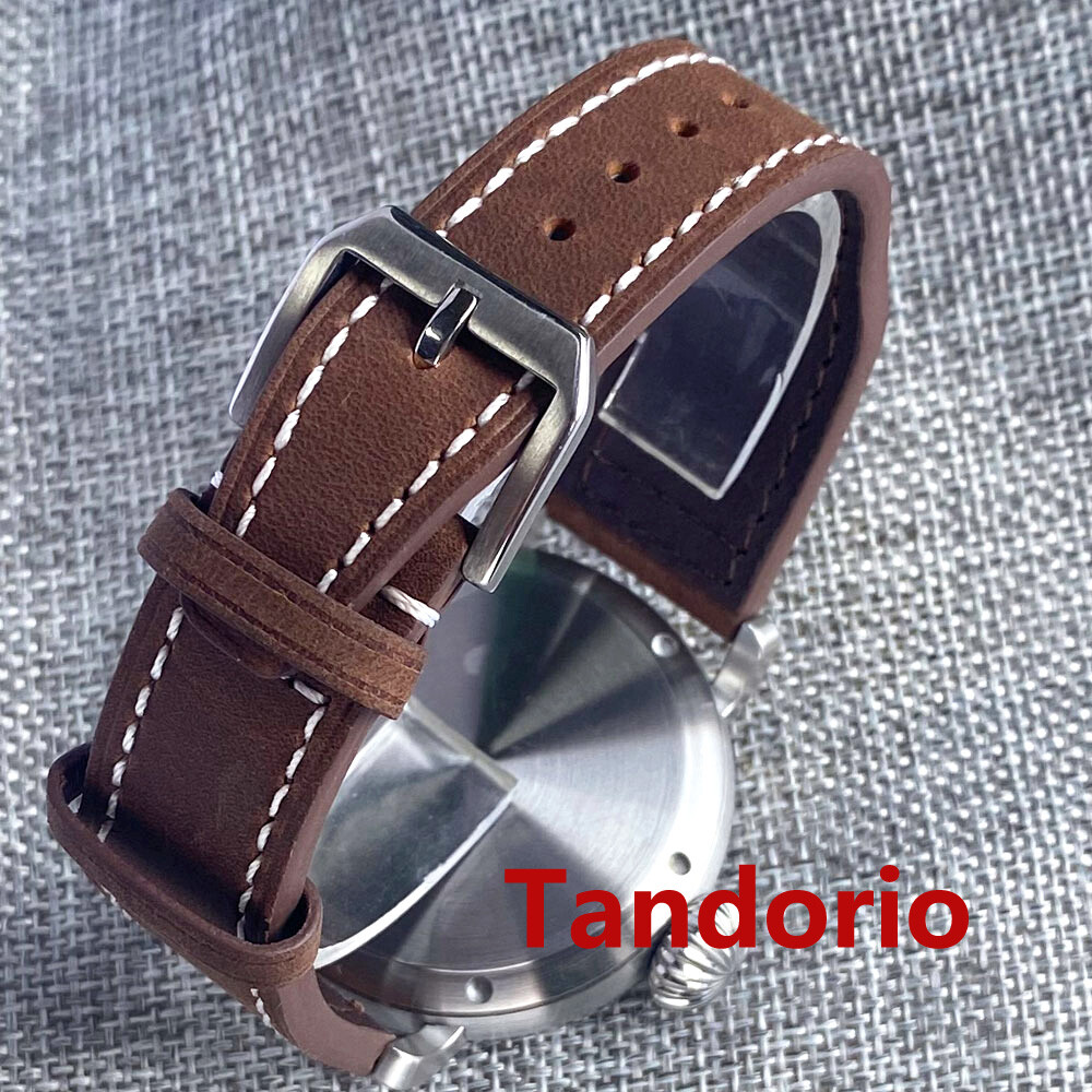 46.5mm Tandorio Sapphire Glass NH35A PT5000 Auto Movement Big Men Watch Luminous