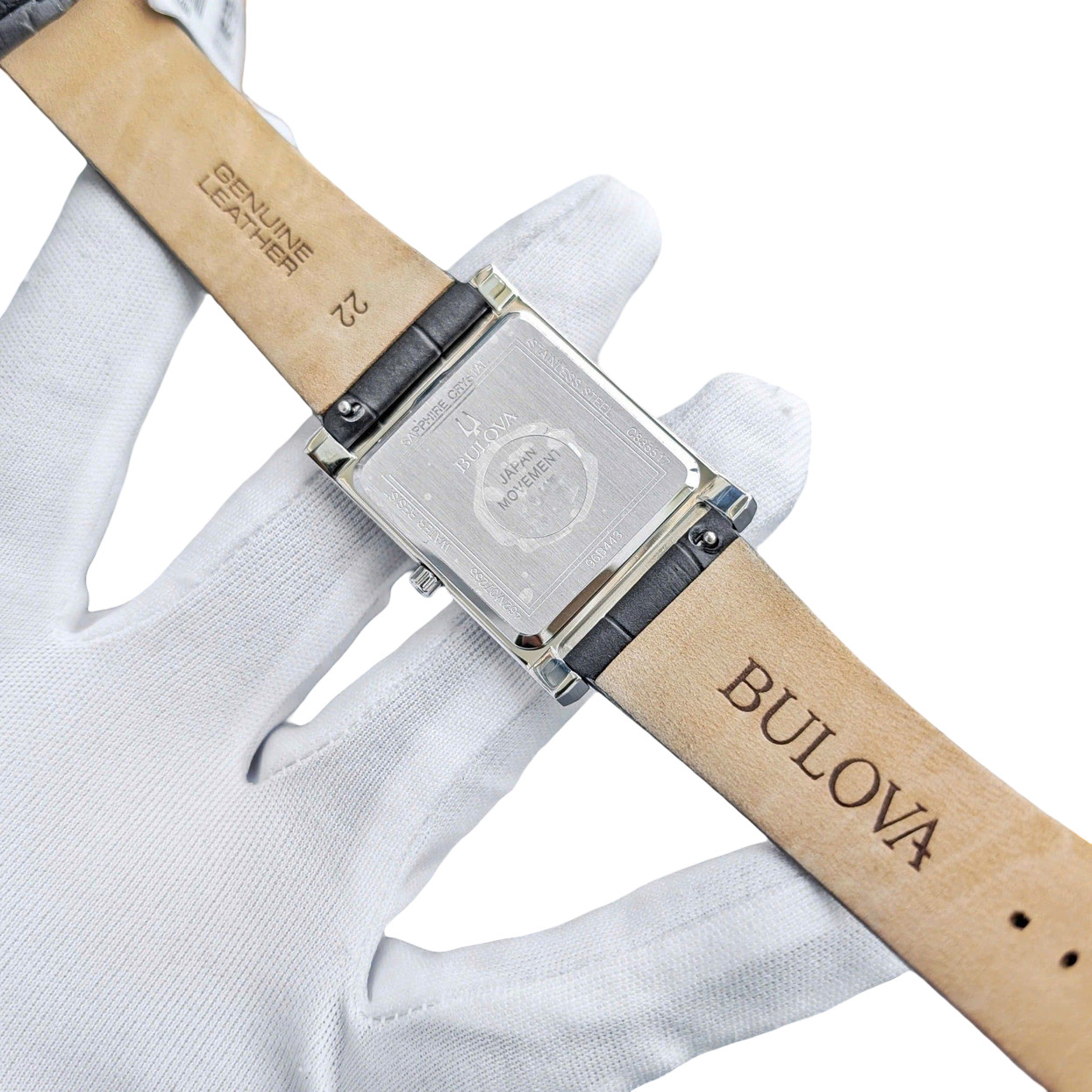 Bulova 96B443 Sutton Sapphire Crystal Leather Band Men’s Watch