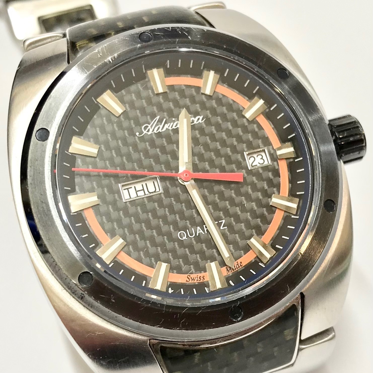 Adriatica A8206.517.2 men’s watch carbon/steel sapphire Ronda 517 5ATM Swiss