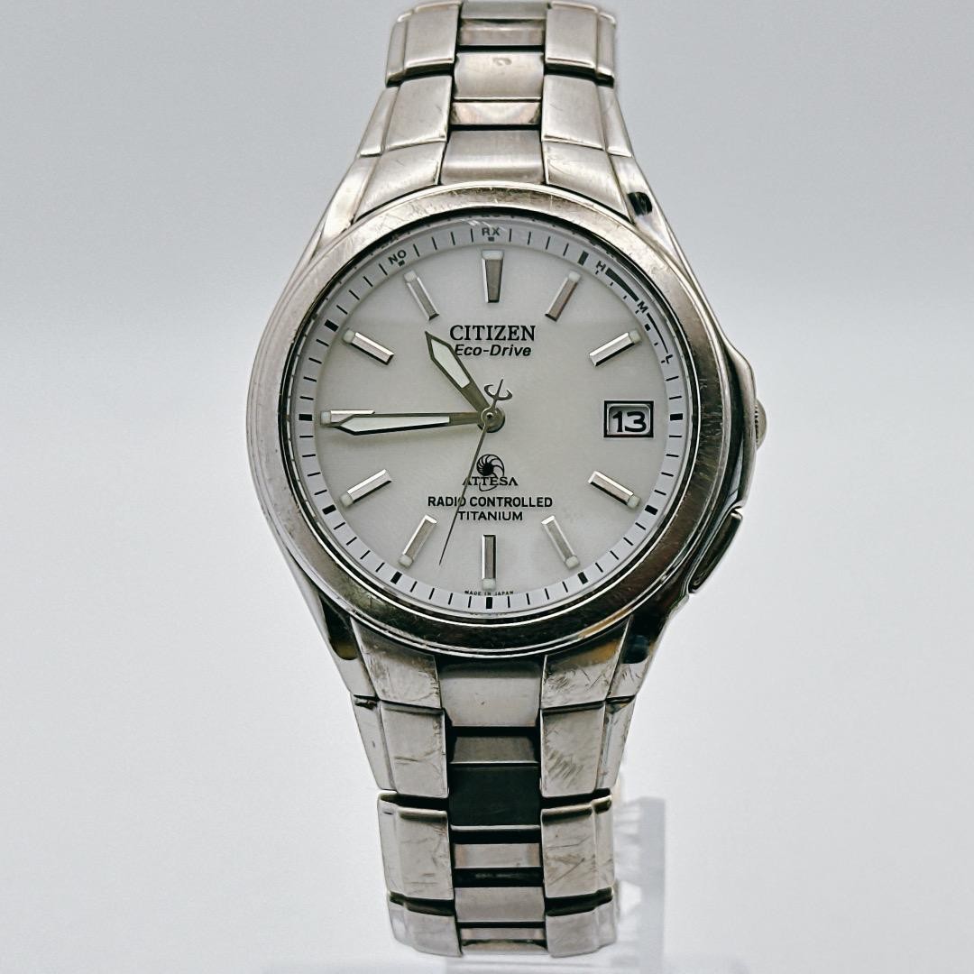Citizen Attesa H410 T003788 Titanium Watch Eco Drive Radio Timepiece