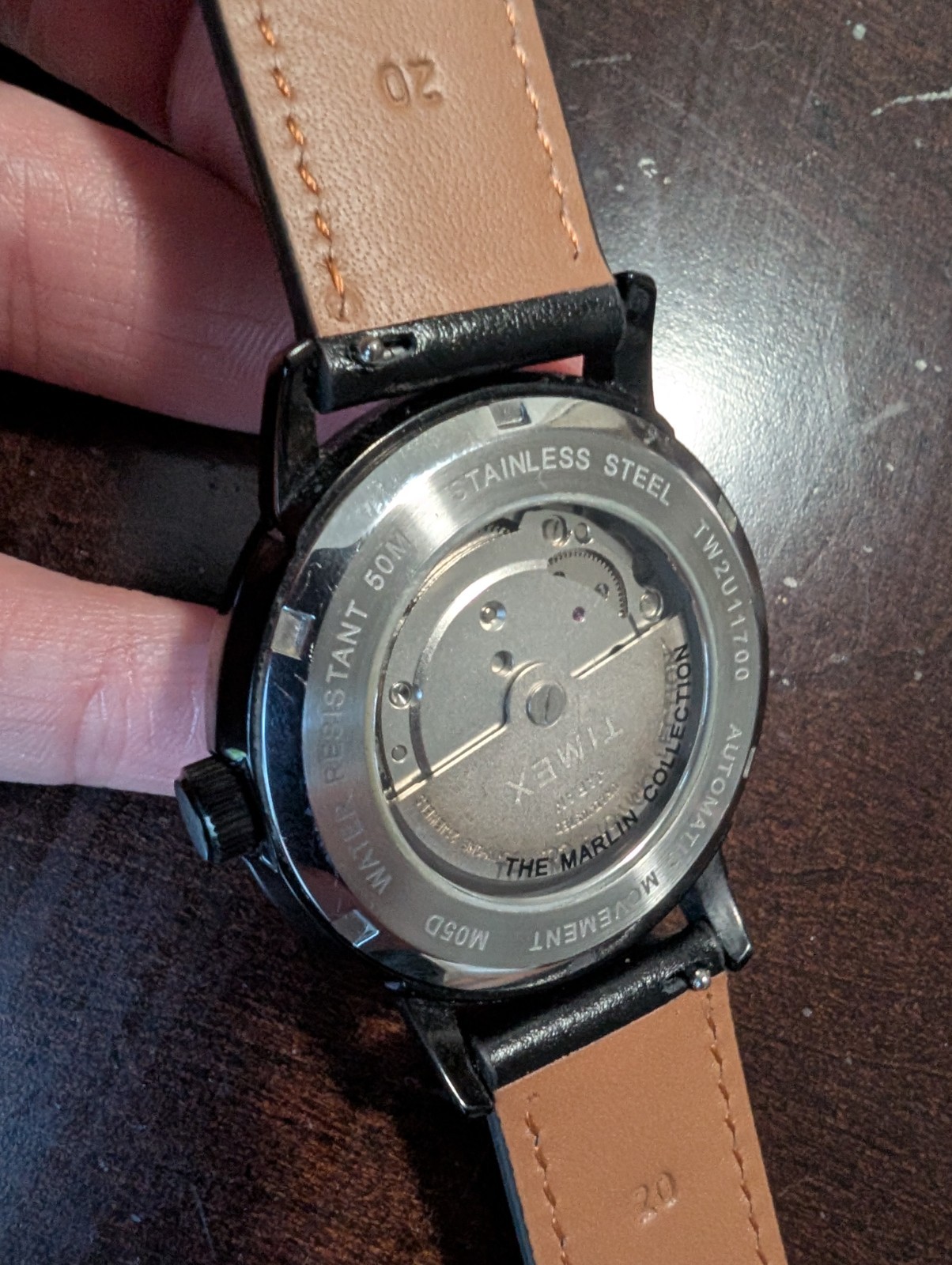 Timex Men’s Watch Marlin Automatic Black Dial Leather Strap Day-Date TWH6Z9010VQ