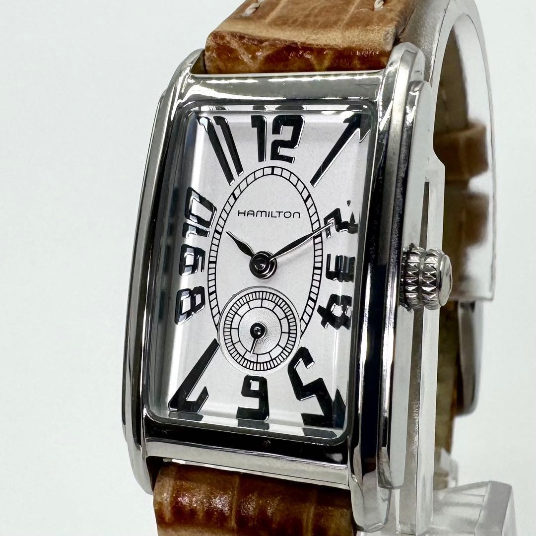 Hamilton Ardmore H112110 Square White Dial Small Sec New Battery Polished Strap