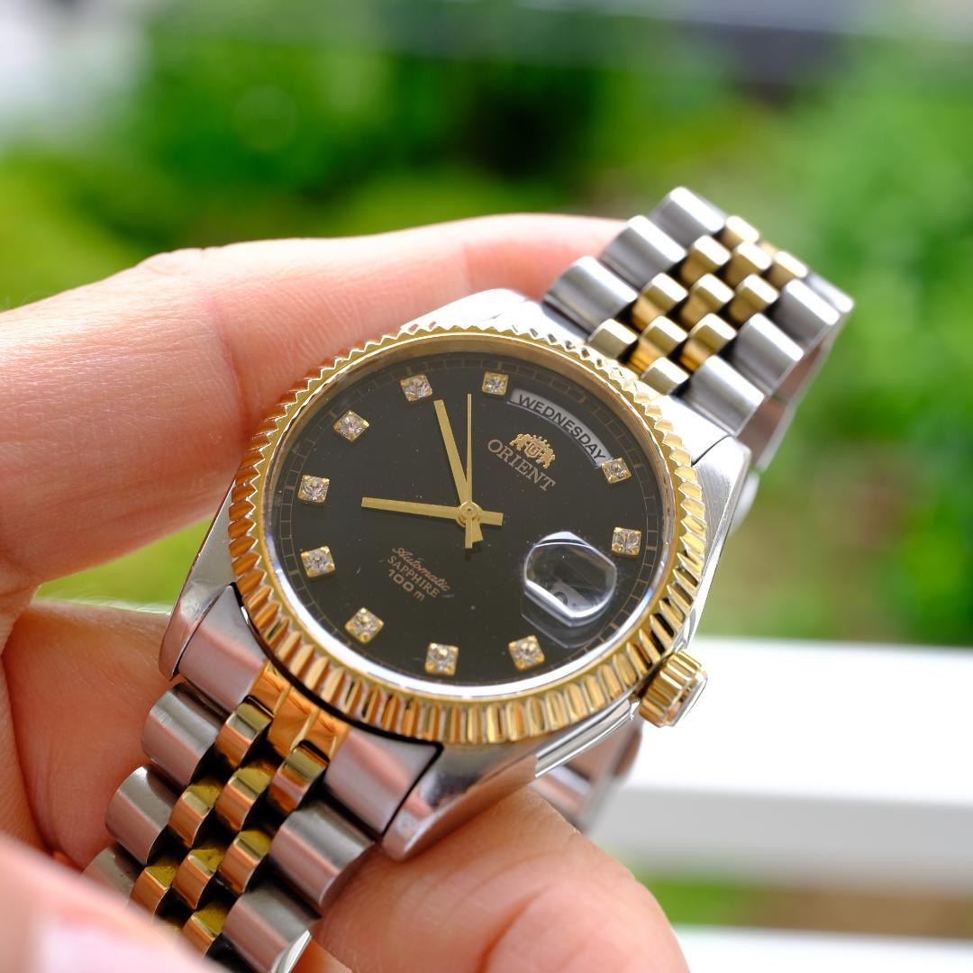 ORIENT Day Date SEV0J002BY Automatic Wristwatch Made in Japan 077093