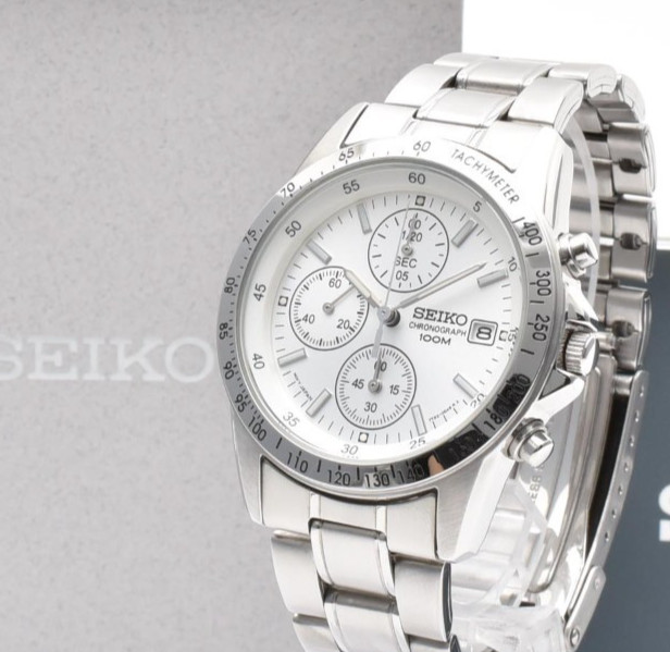 [MINT/BOX] SEIKO Chronograph 7T92-0DW0 White 38mm Quartz Men’s Watch From JAPAN