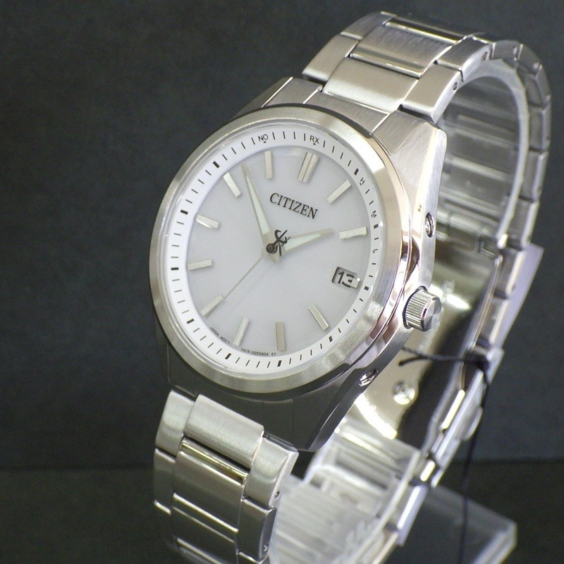 New CITIZEN AS1080 65A Eco Drive Radio Controlled Solar Watch White Dial Sapphir