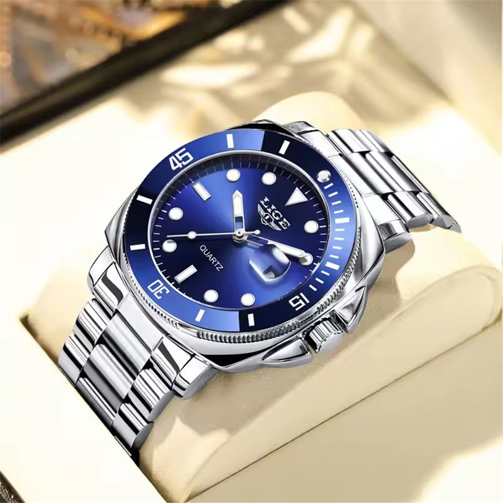 LIGE Men Watch Brand Luminous Wristwatch Business Male Calendar Steel Watches