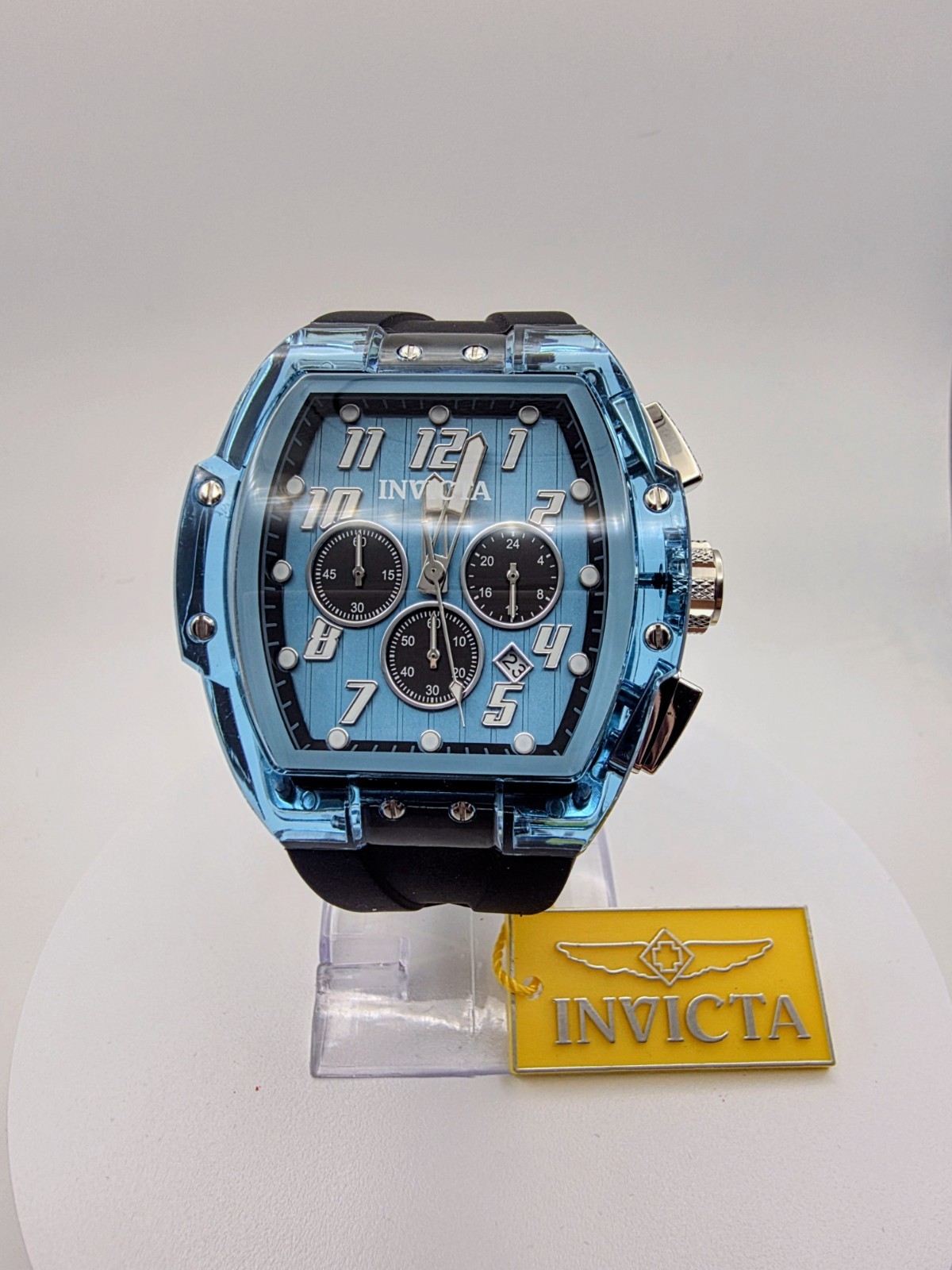 Invicta S1 Rally Kinesia Anatomic 47mm Blue Case Black Rubber Strap Men’s Watch