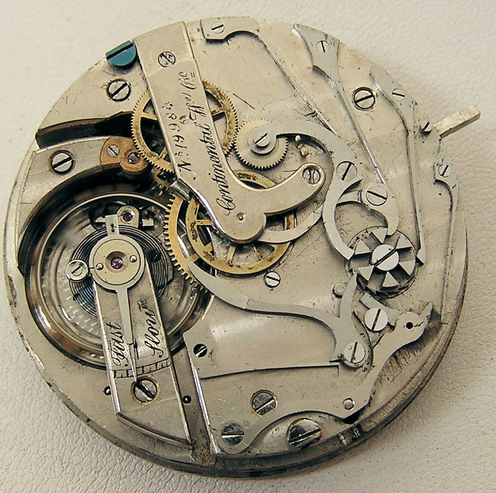 High Grade 45.5mm Continental Chronograph Pocket Watch Movment Dial & Hands #14
