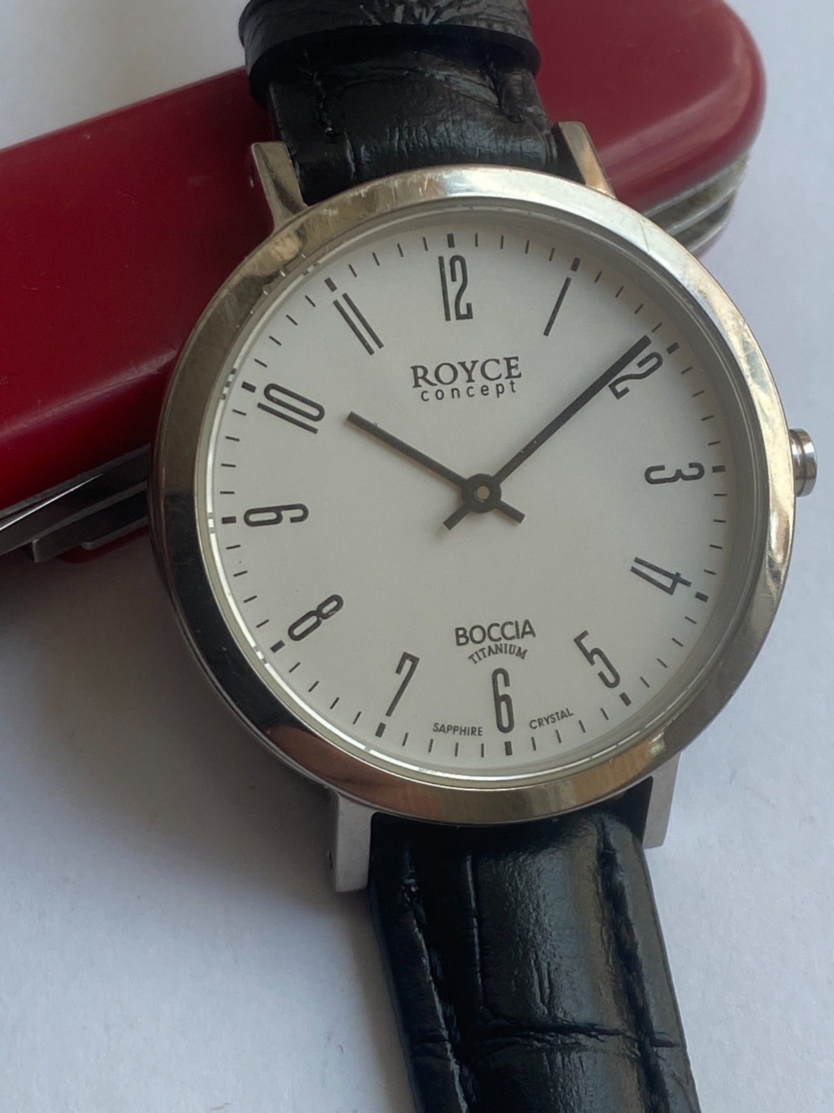 RARE WOMEN WRIST Watch QUARTZ ROYCE SAPPHIRE BOCCIA MYOTA Co 9T22 JAPAN TITAN